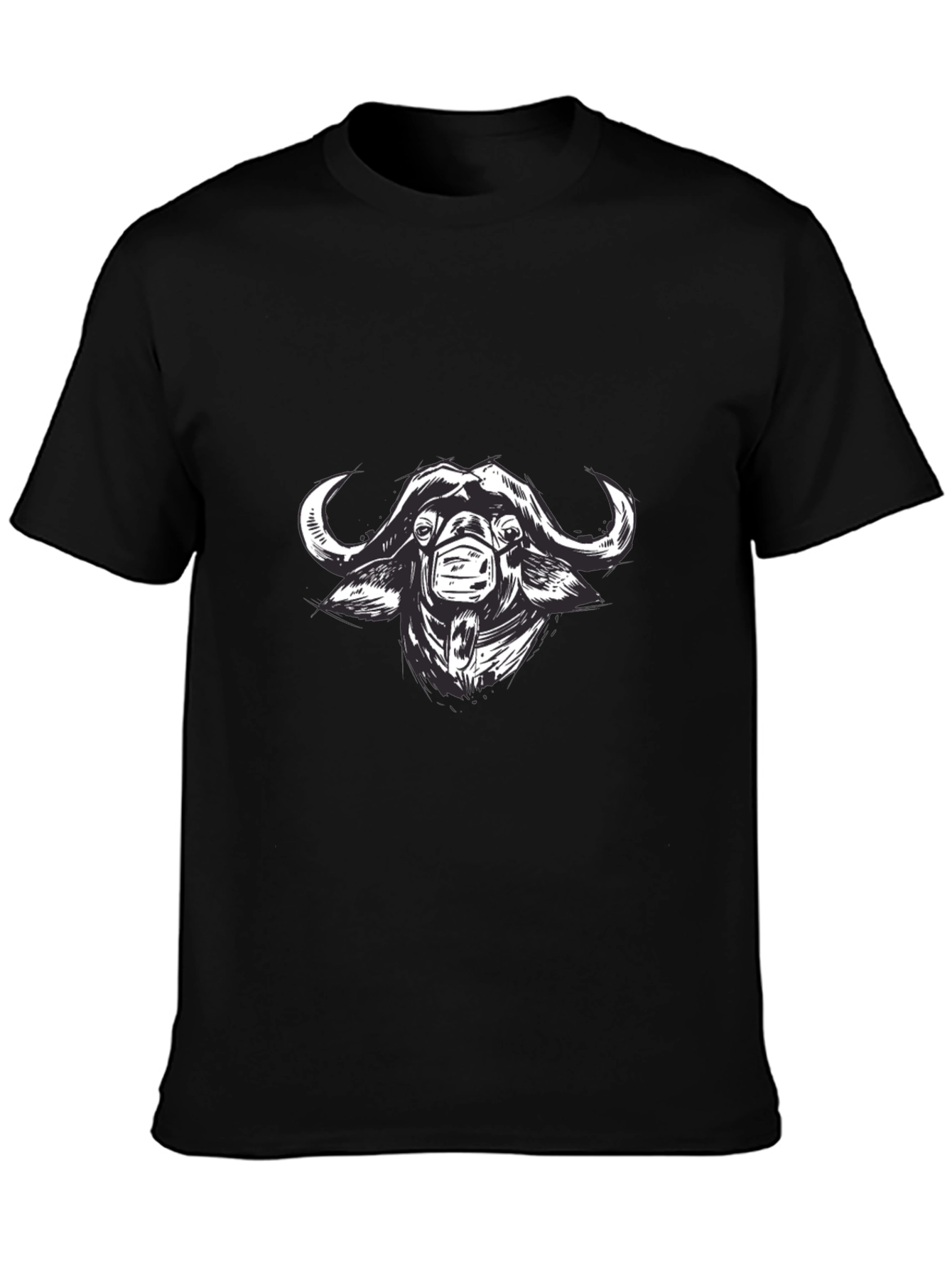 Buffalo with Mask Graphic Tee - Black