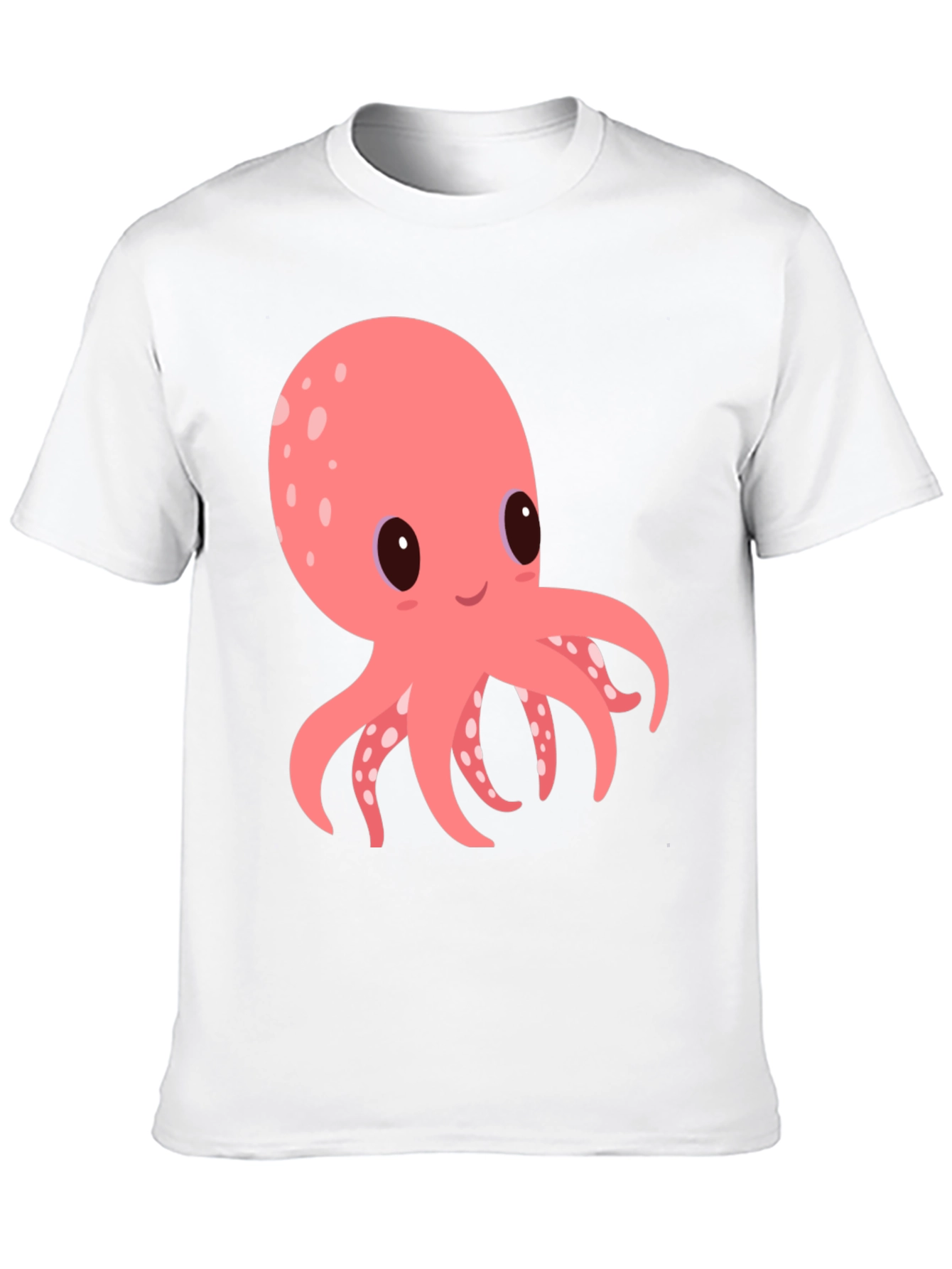 Cute Octopus Graphic Tee - Black Cotton Comfort