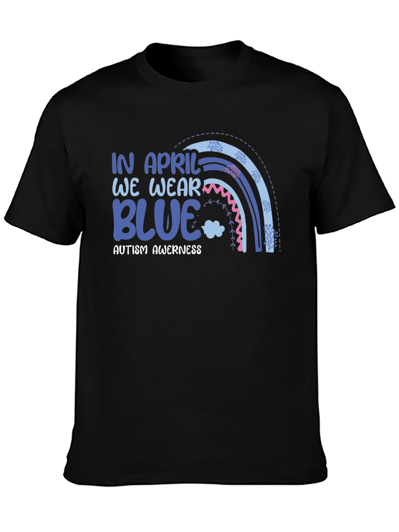 Autism Awareness Rainbow Blue T-Shirt
