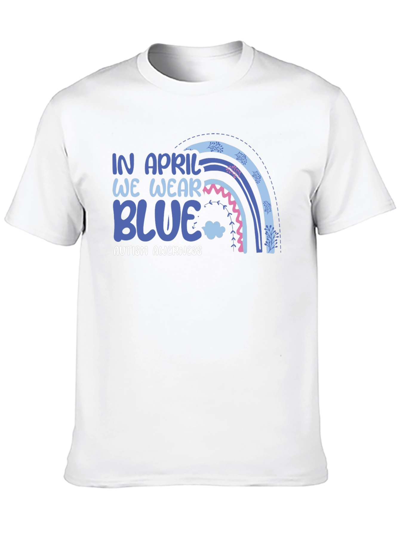 Autism Awareness Rainbow Blue T-Shirt