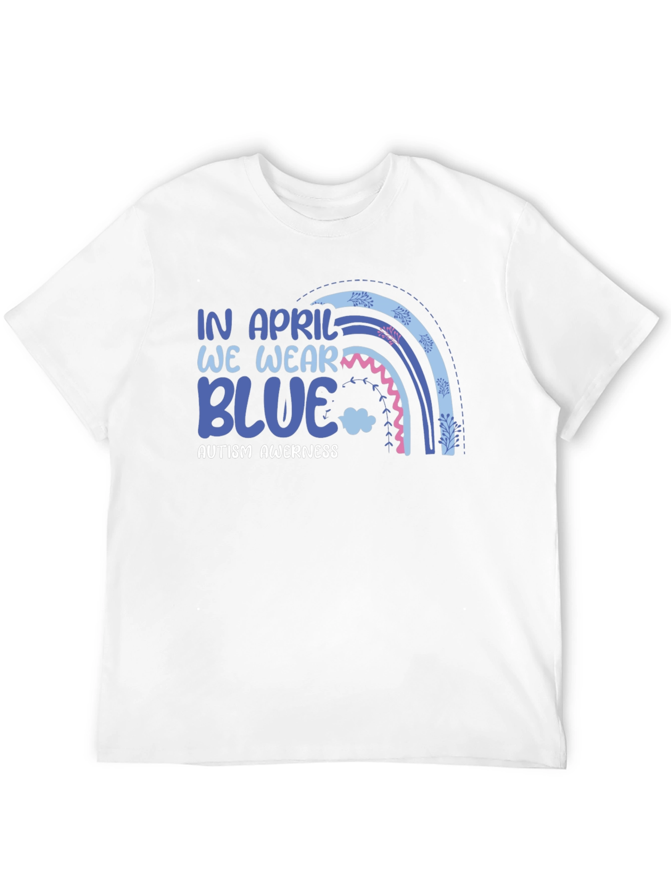 Autism Awareness Rainbow Blue T-Shirt