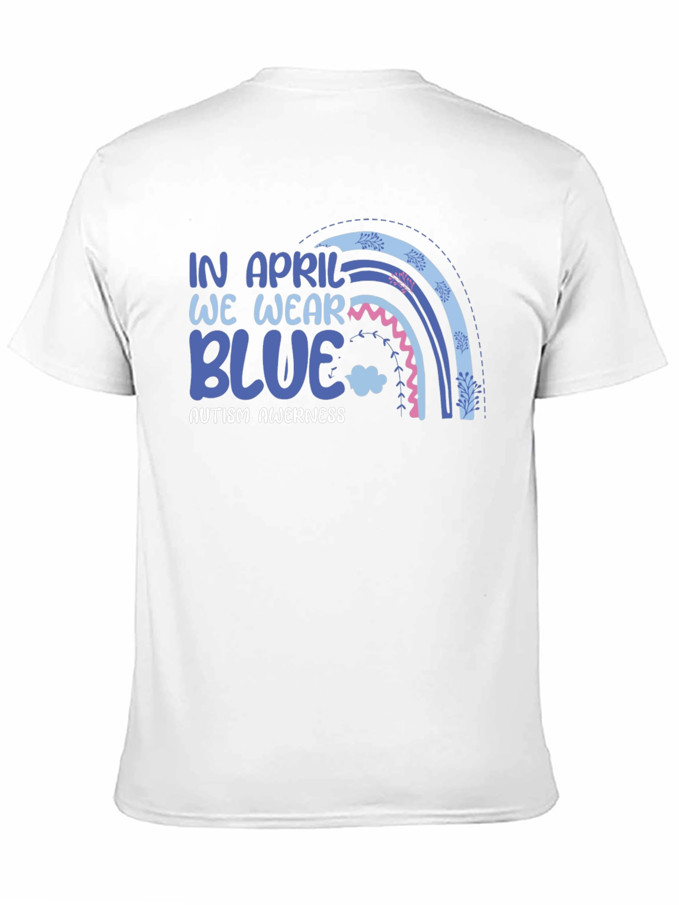 Autism Awareness Rainbow Blue T-Shirt