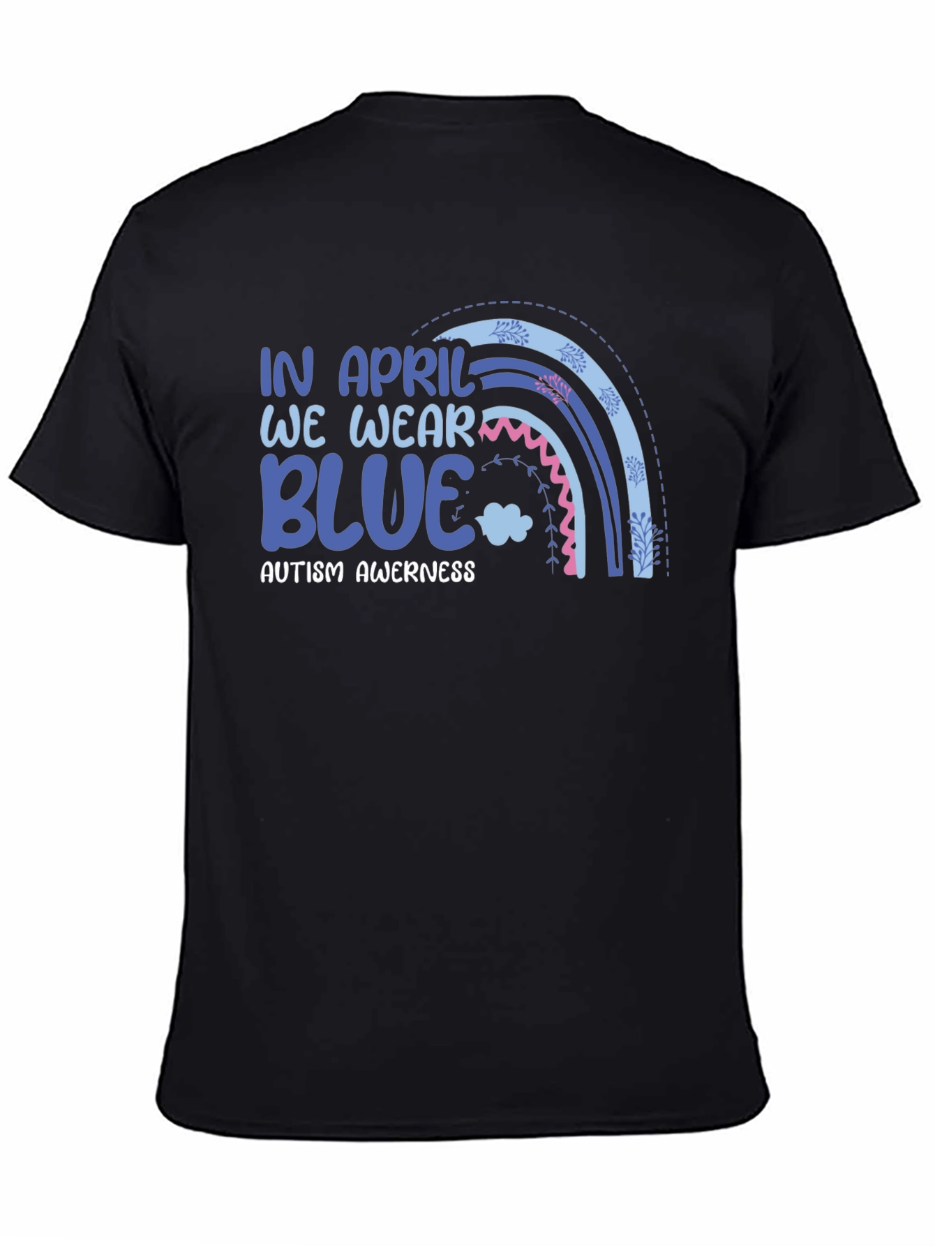 Autism Awareness Rainbow Blue T-Shirt
