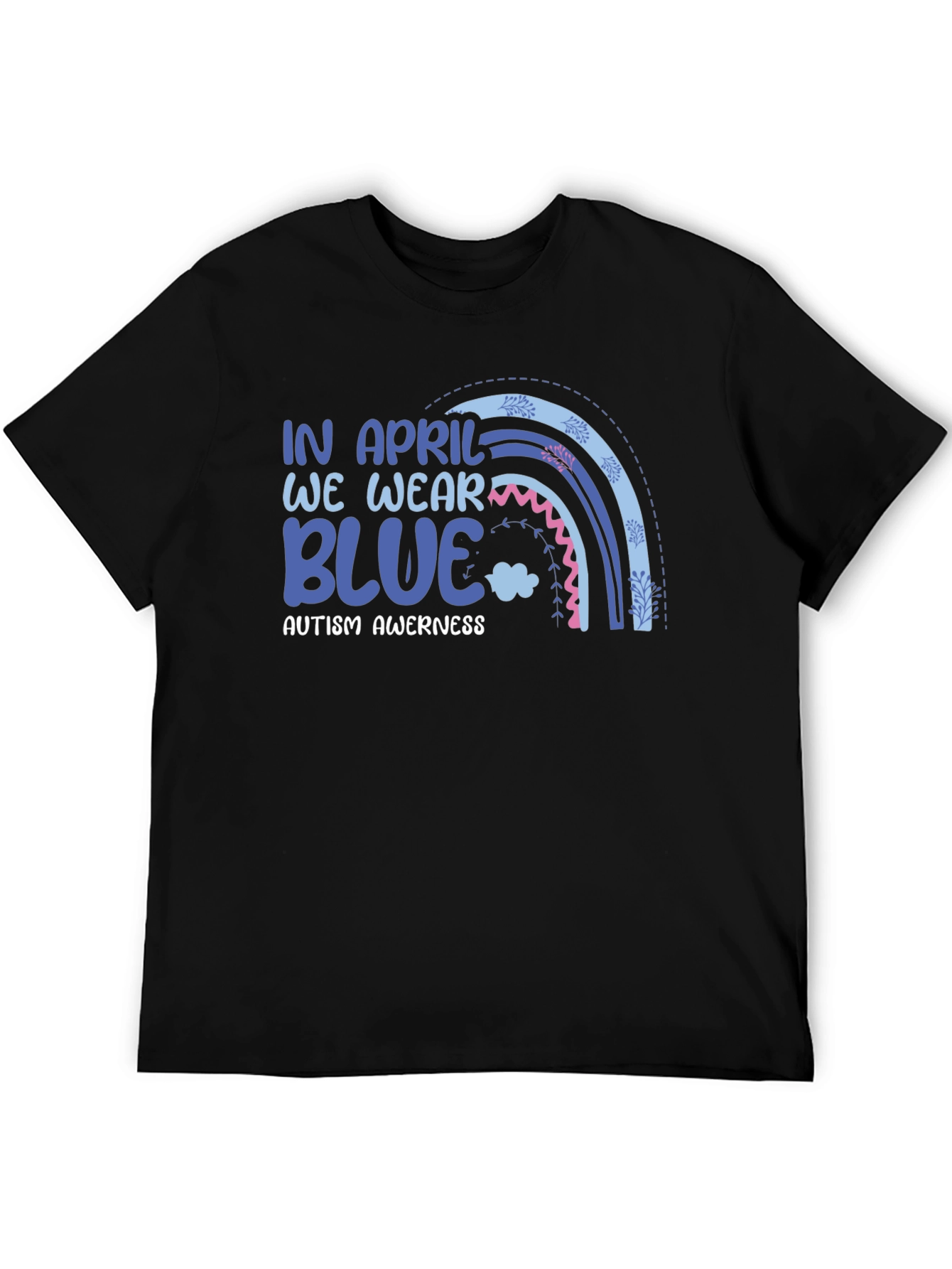 Autism Awareness Rainbow Blue T-Shirt