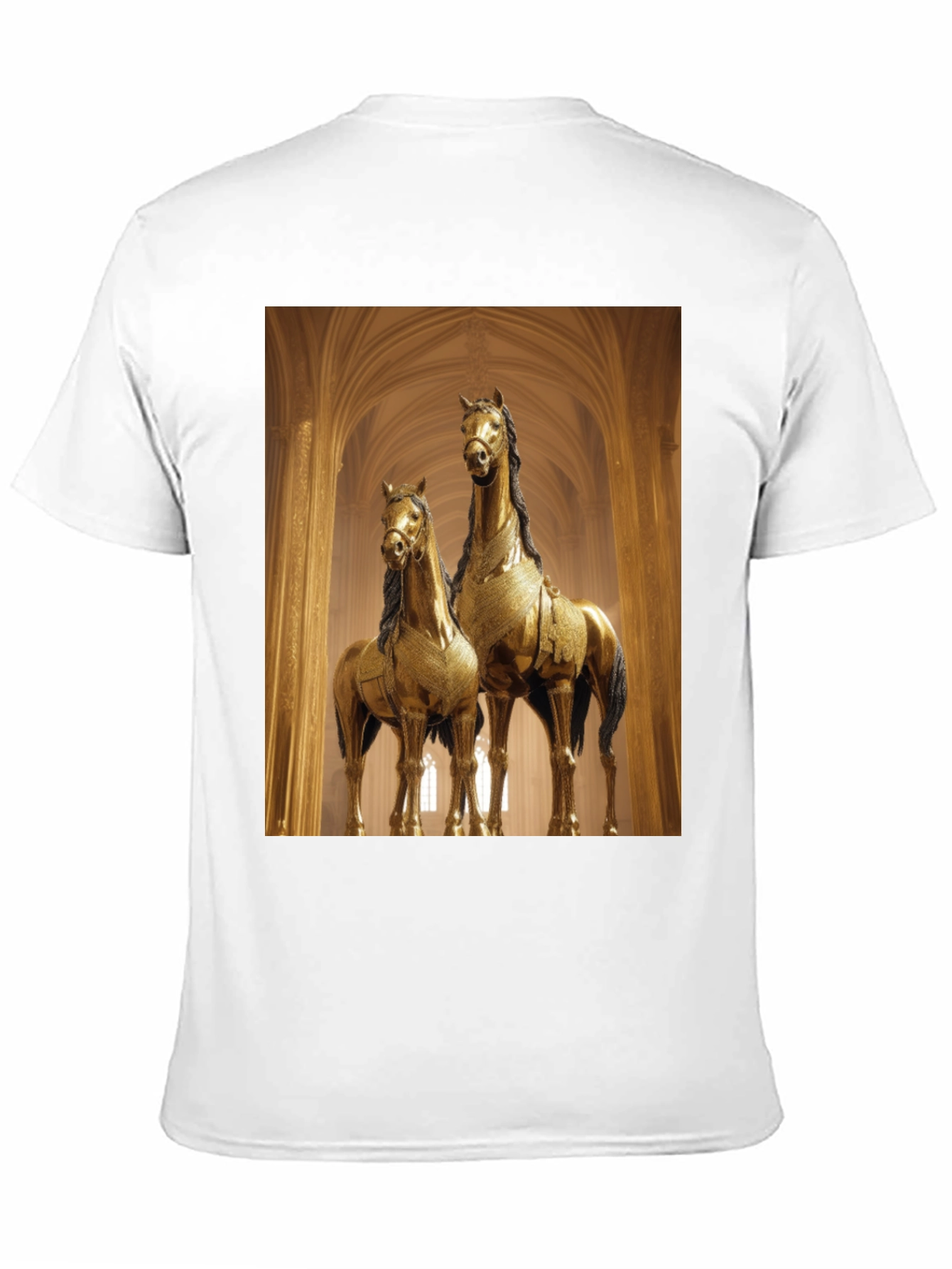 Horse Statue Graphic Black T-Shirt