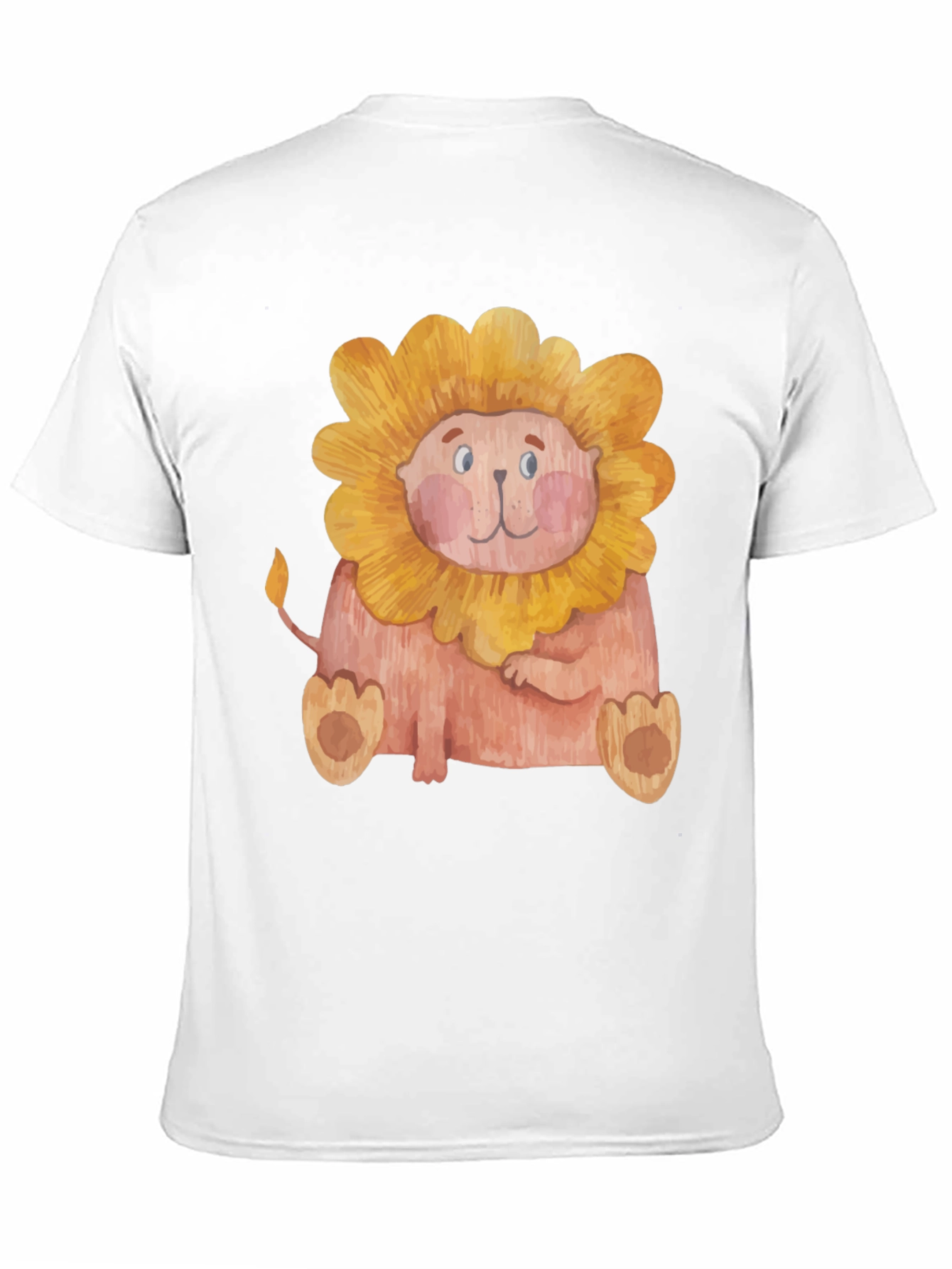 Cute Lion Graphic Print Mens Black T-Shirt