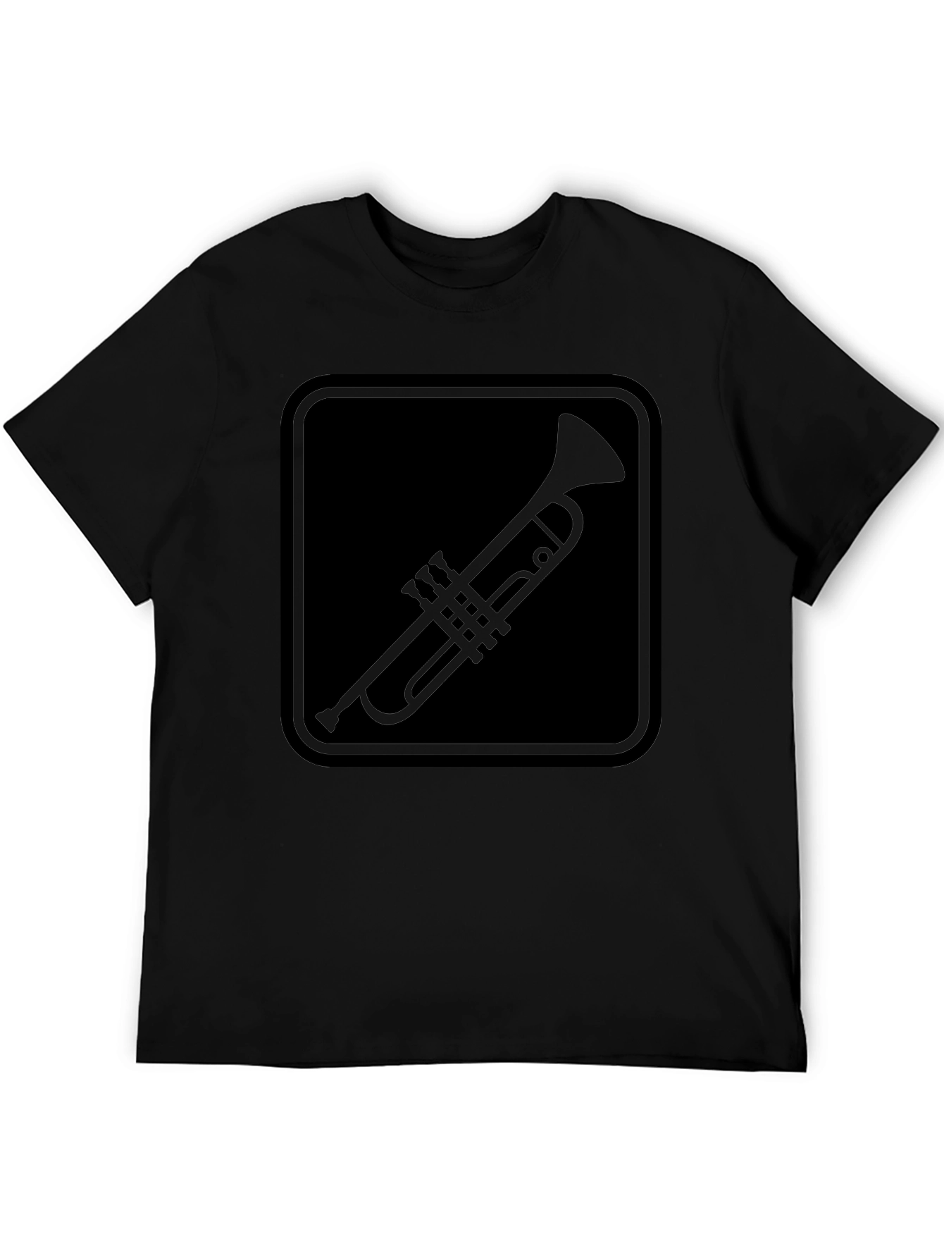 Black Trumpet Graphic Tee - Classic Musician Style