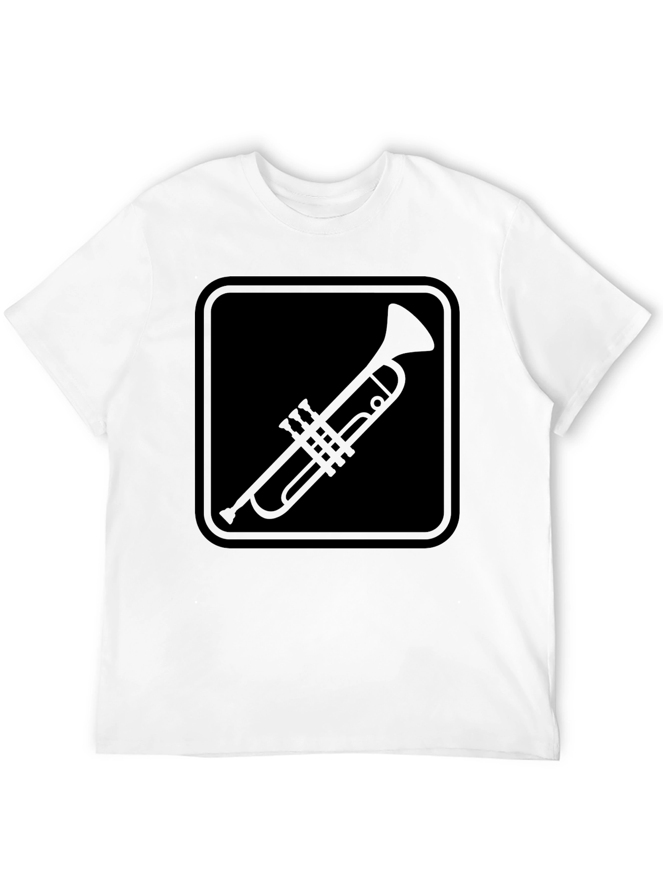 Black Trumpet Graphic Tee - Classic Musician Style