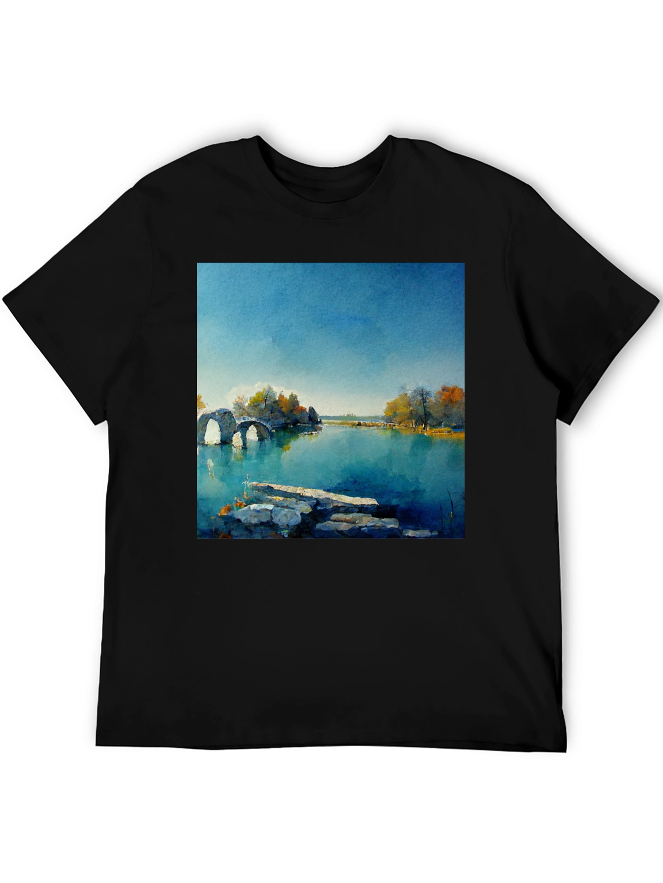 Scenic Lake View Graphic T-Shirt