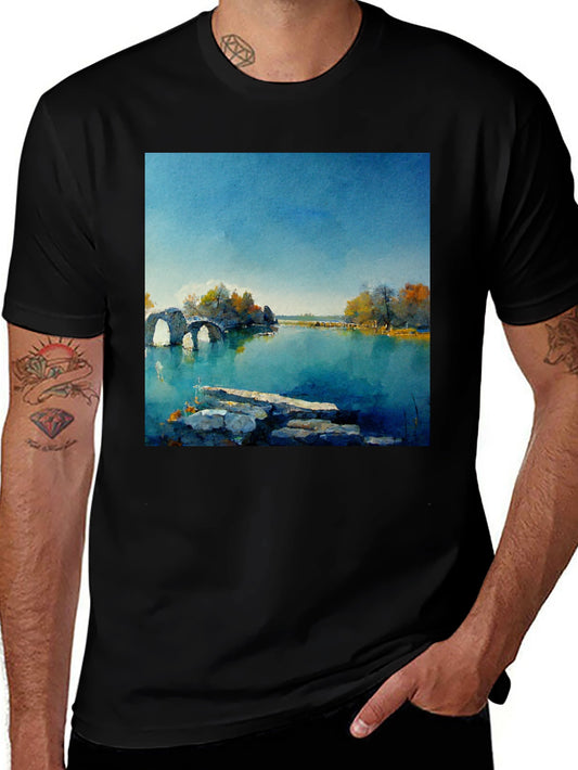 Scenic Lake View Graphic T-Shirt