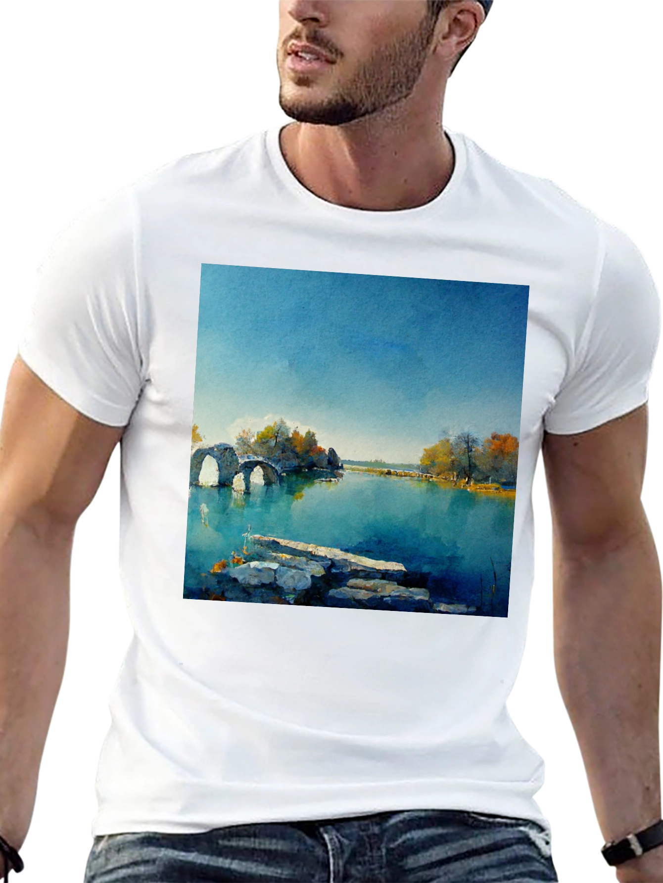 Scenic Lake View Graphic T-Shirt
