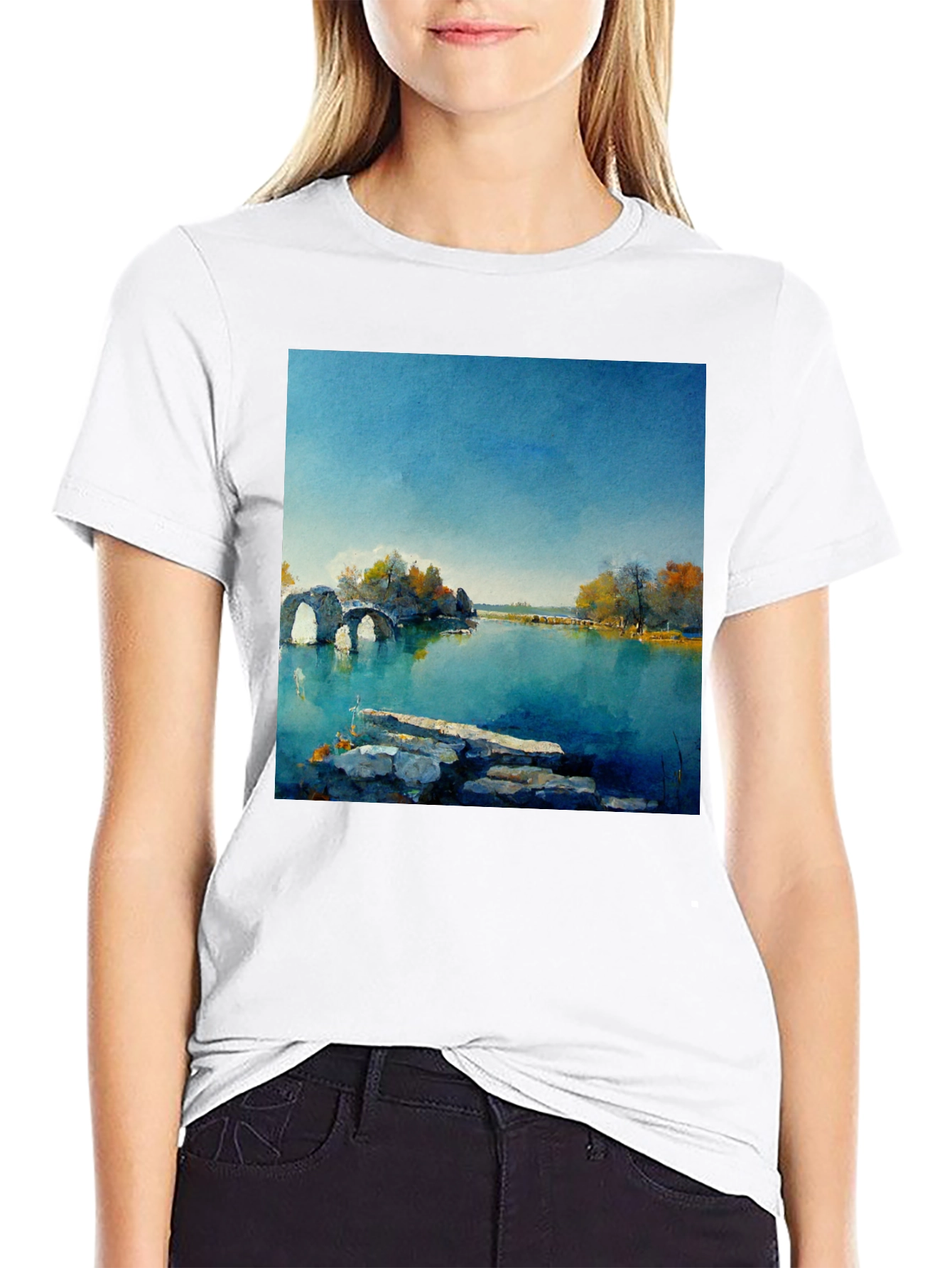 Scenic Lake View Graphic T-Shirt