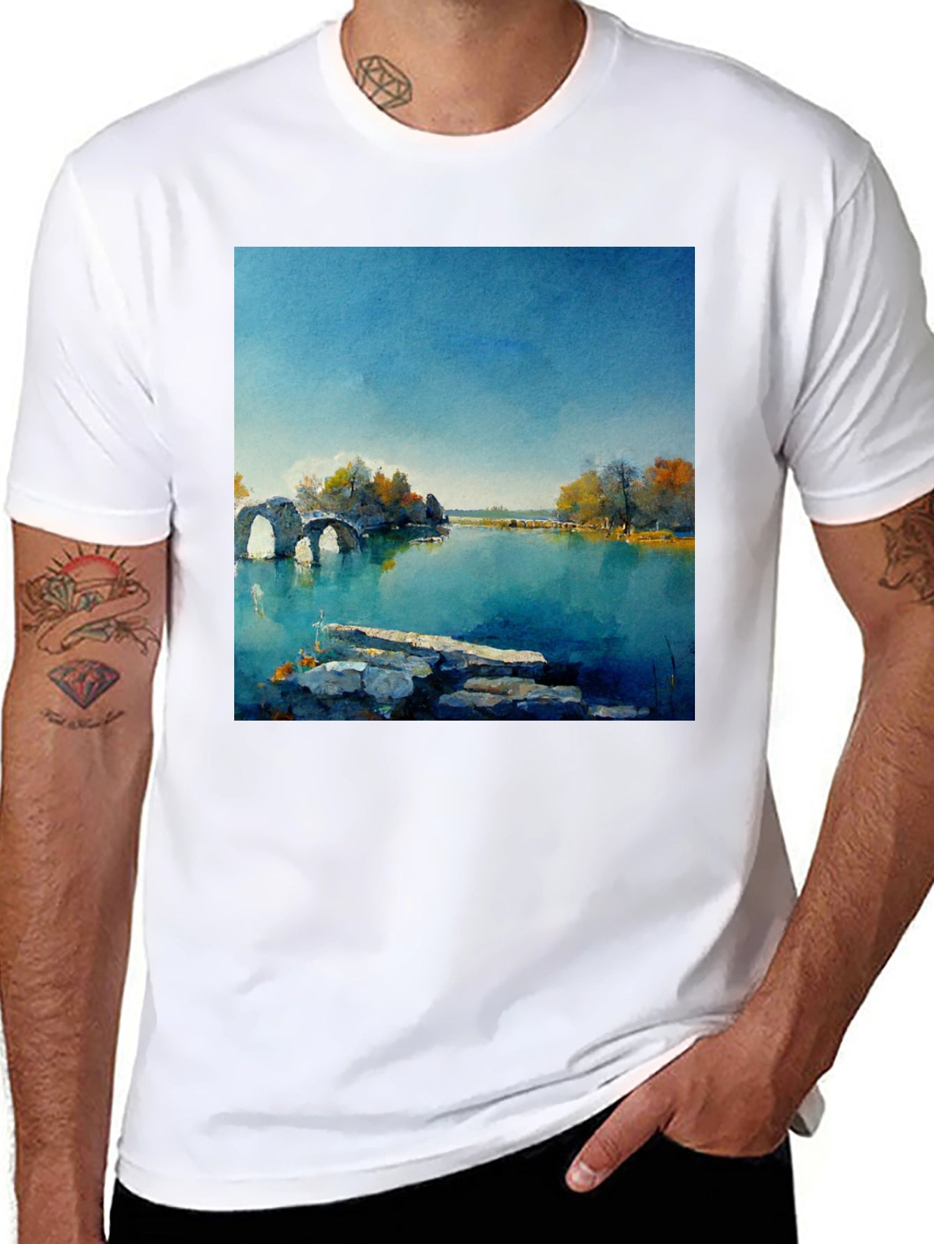 Scenic Lake View Graphic T-Shirt
