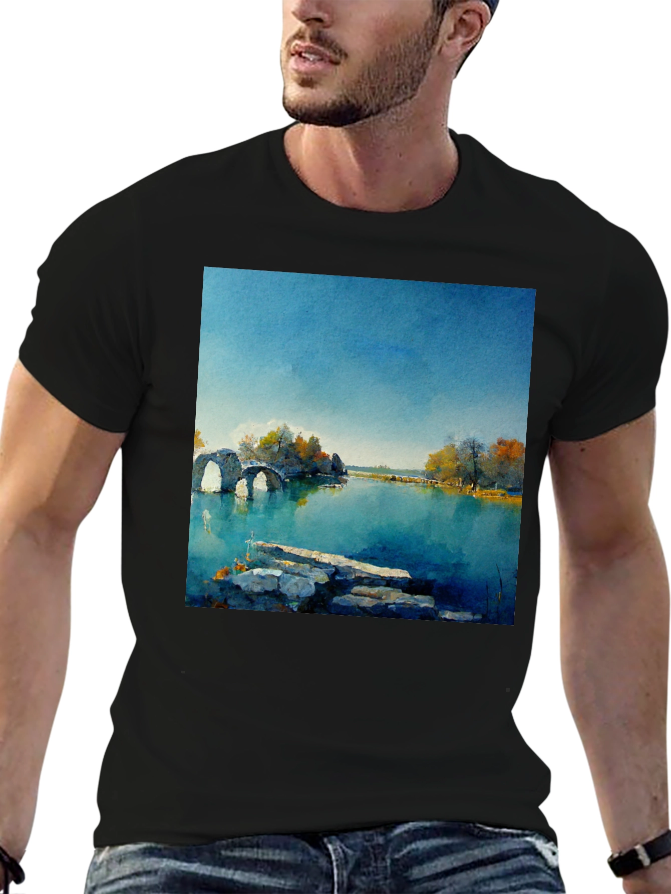 Scenic Lake View Graphic T-Shirt