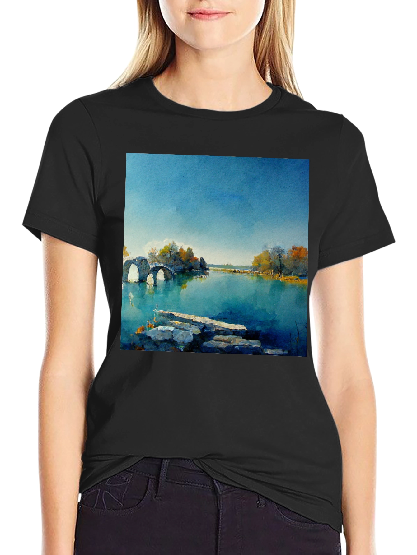 Scenic Lake View Graphic T-Shirt