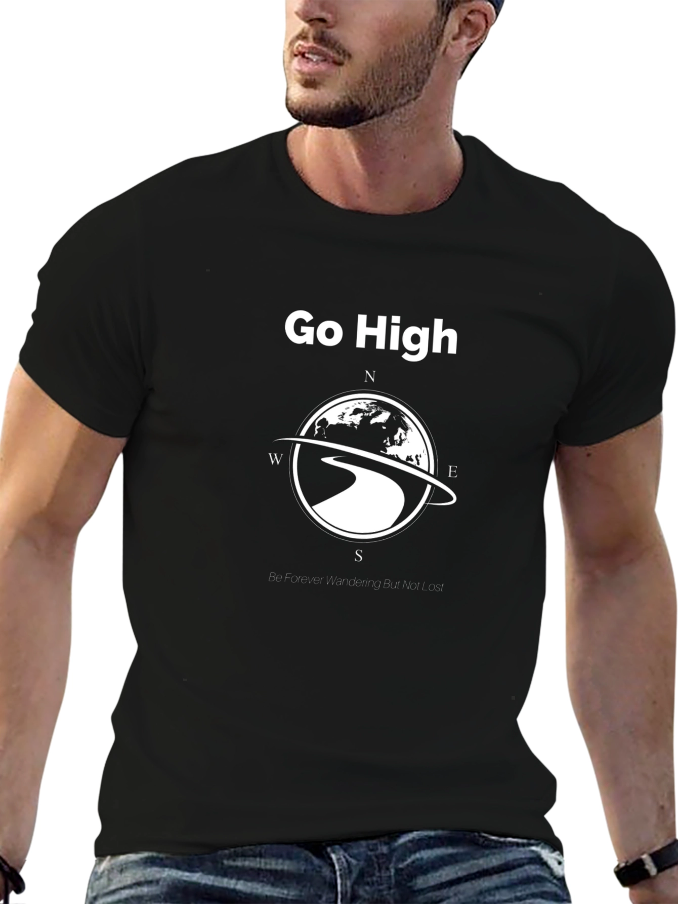 Go High Graphic Tee - Wanderlust Compass Design