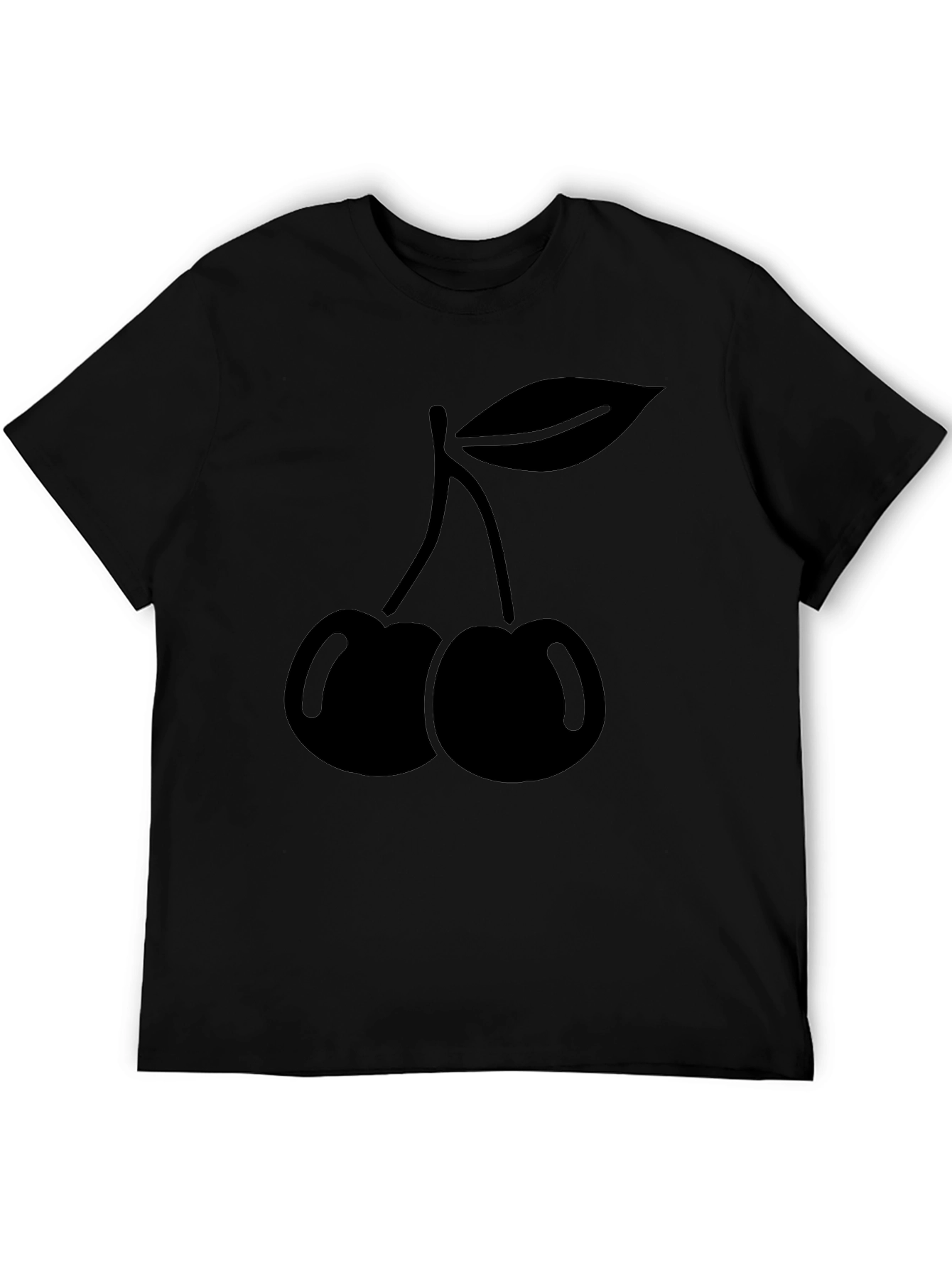 Mens Black Cherry Graphic Tee - Casual Style