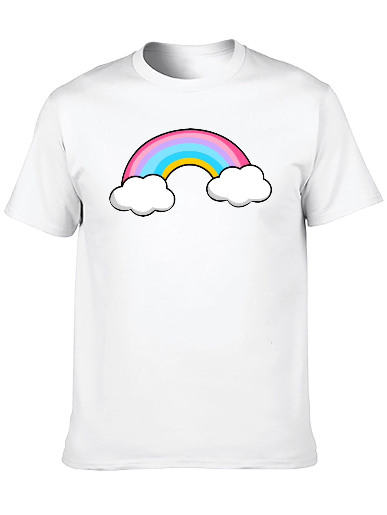 Rainbow Cloud Graphic Black T-Shirt