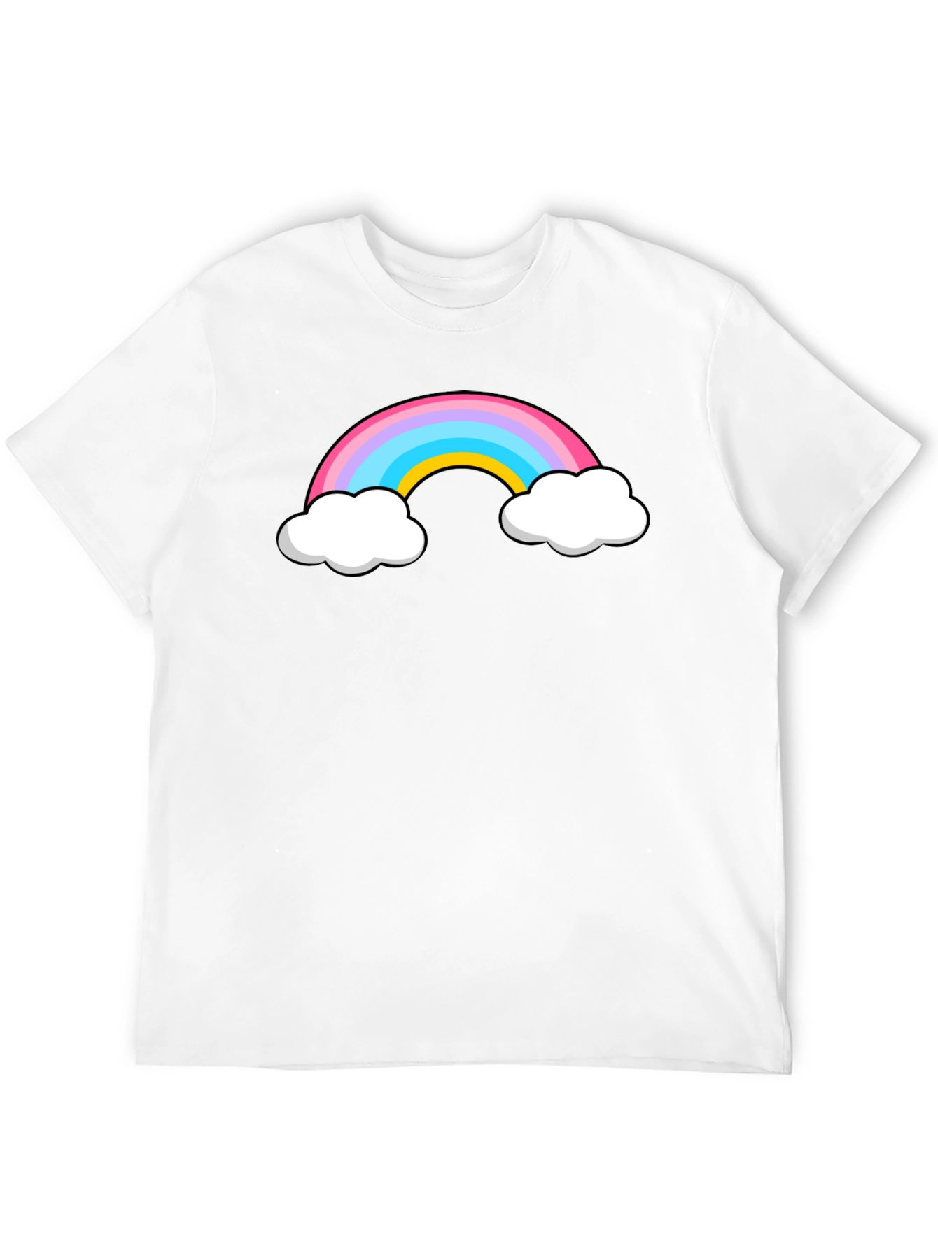 Rainbow Cloud Graphic Black T-Shirt