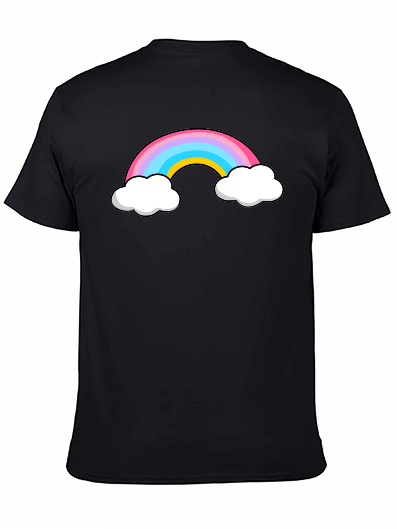 Rainbow Cloud Graphic Black T-Shirt