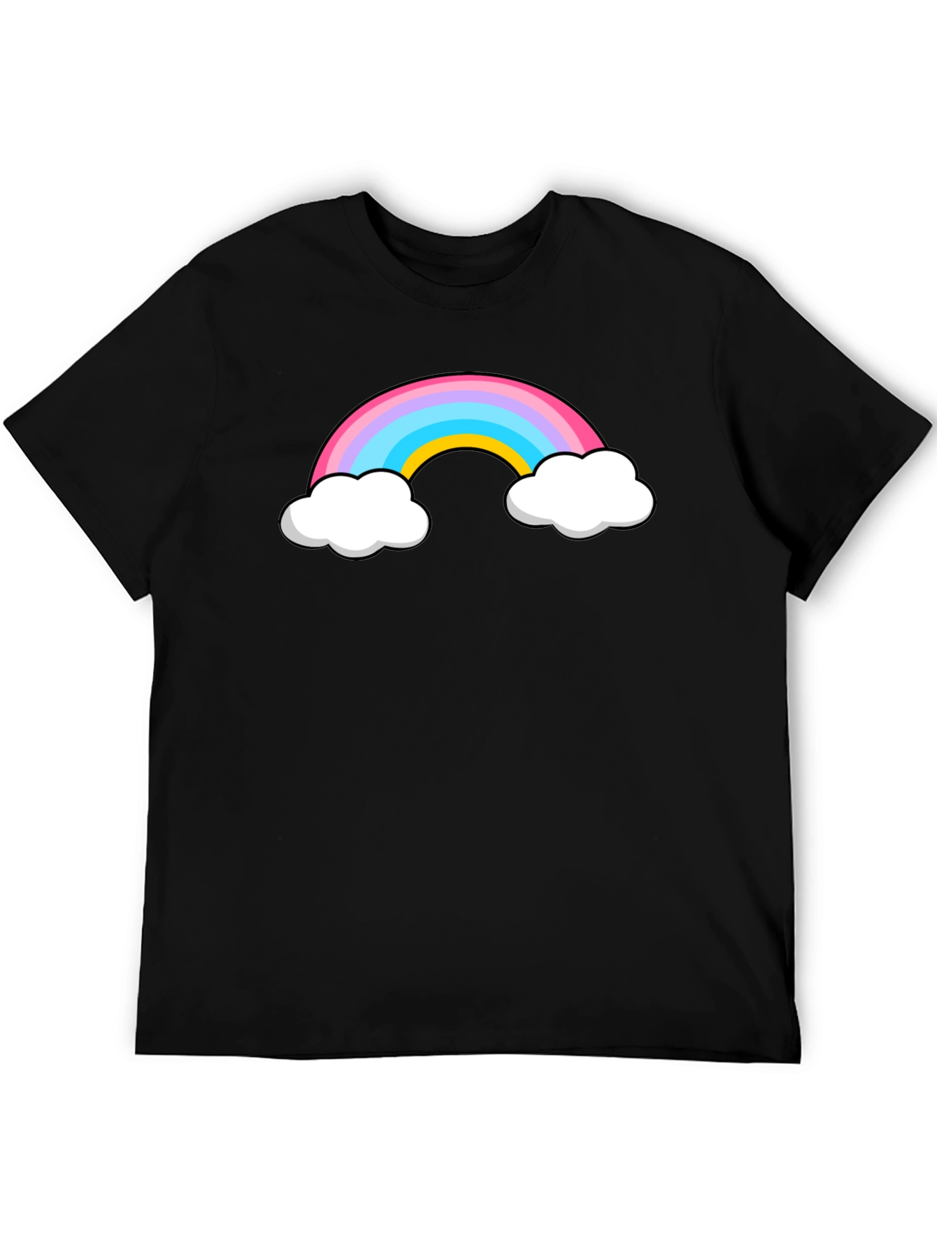 Rainbow Cloud Graphic Black T-Shirt