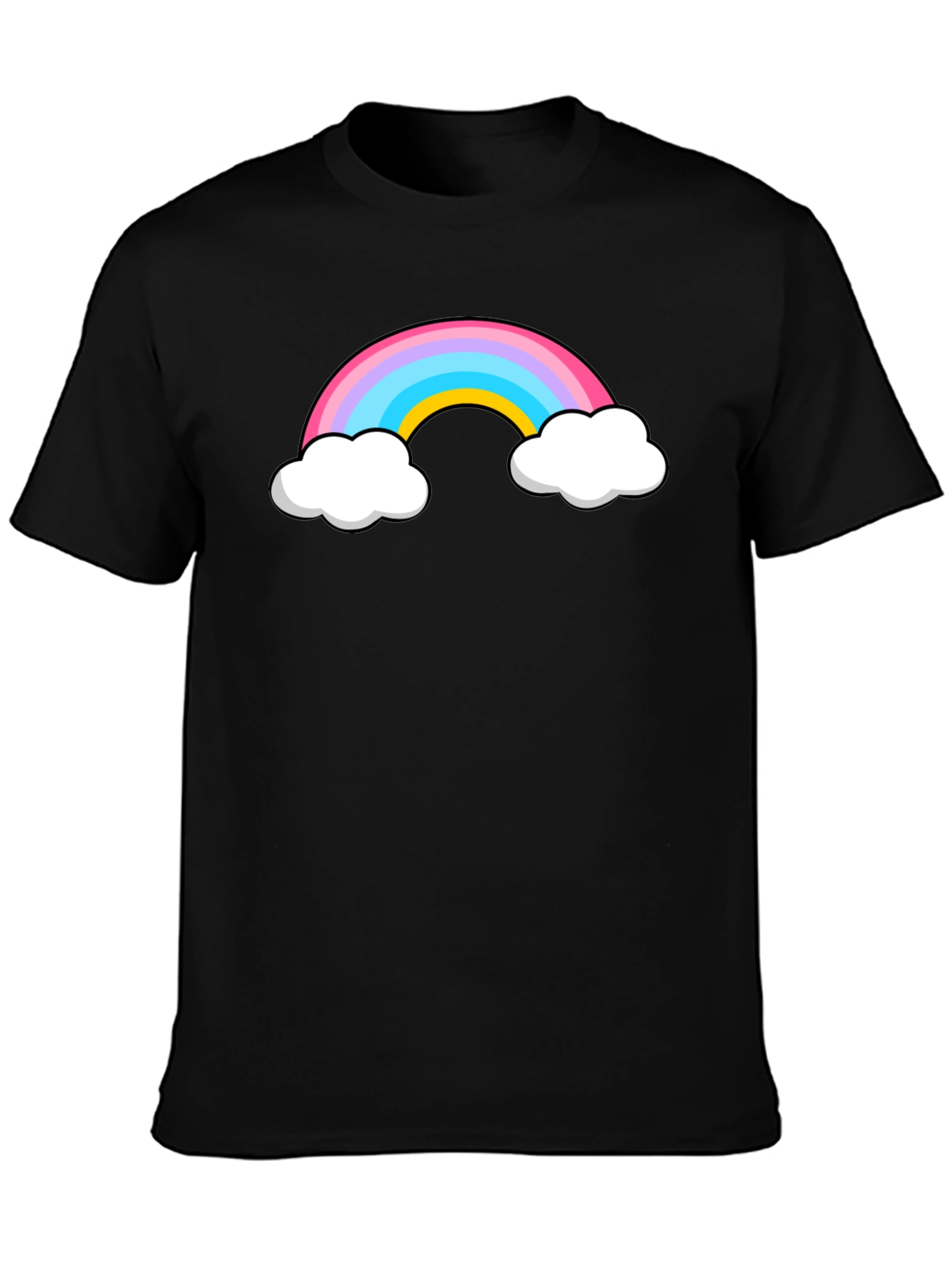 Rainbow Cloud Graphic Black T-Shirt