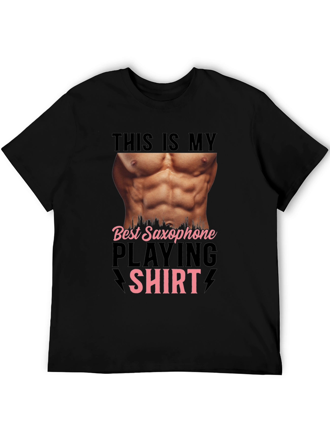 Funny Saxophone Player Shirt - Abs Print Tee
