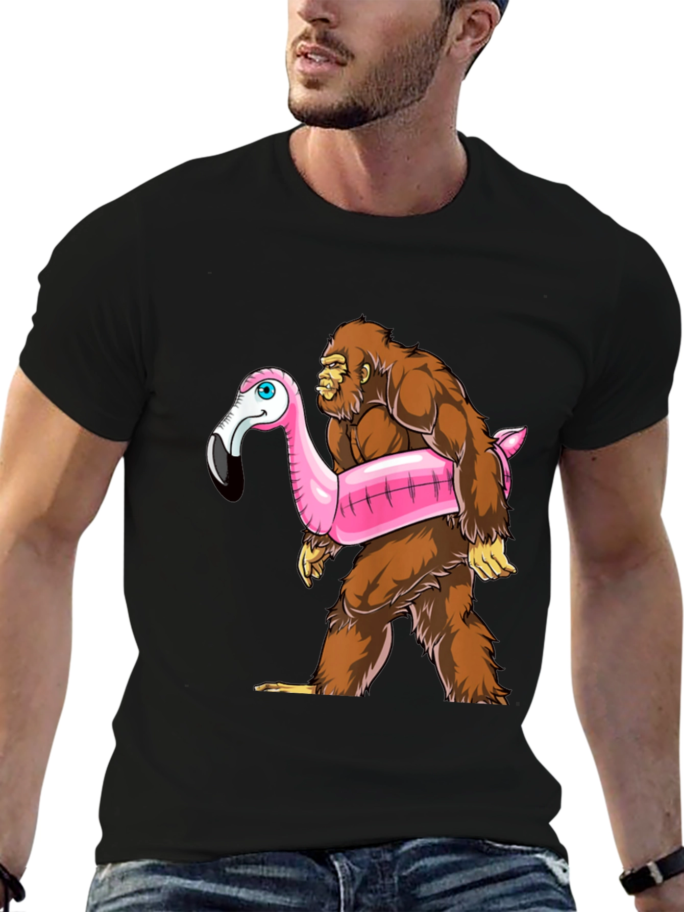 Bigfoot Flamingo Float T-Shirt