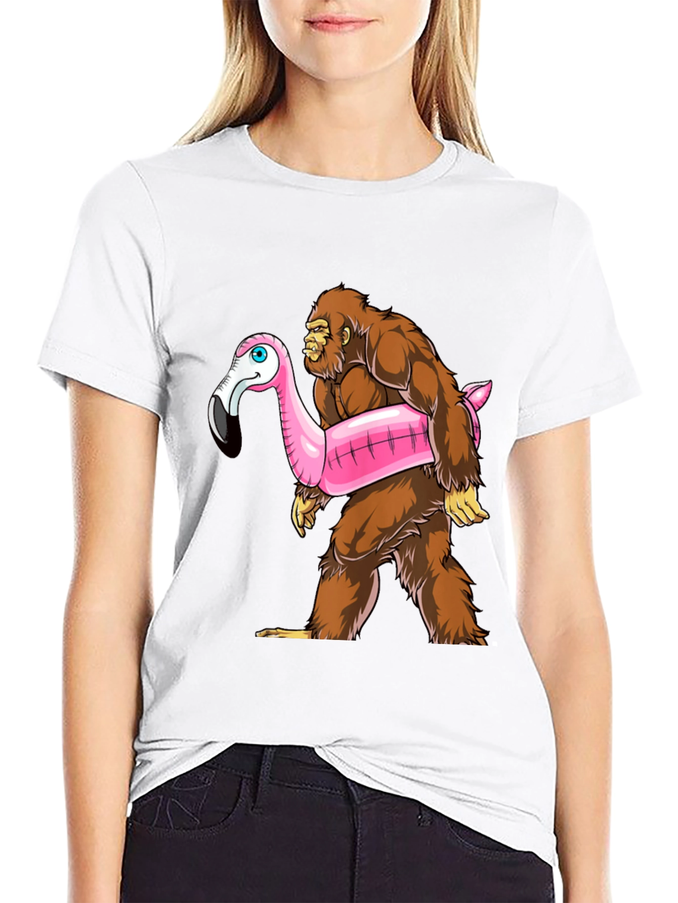 Bigfoot Flamingo Float T-Shirt