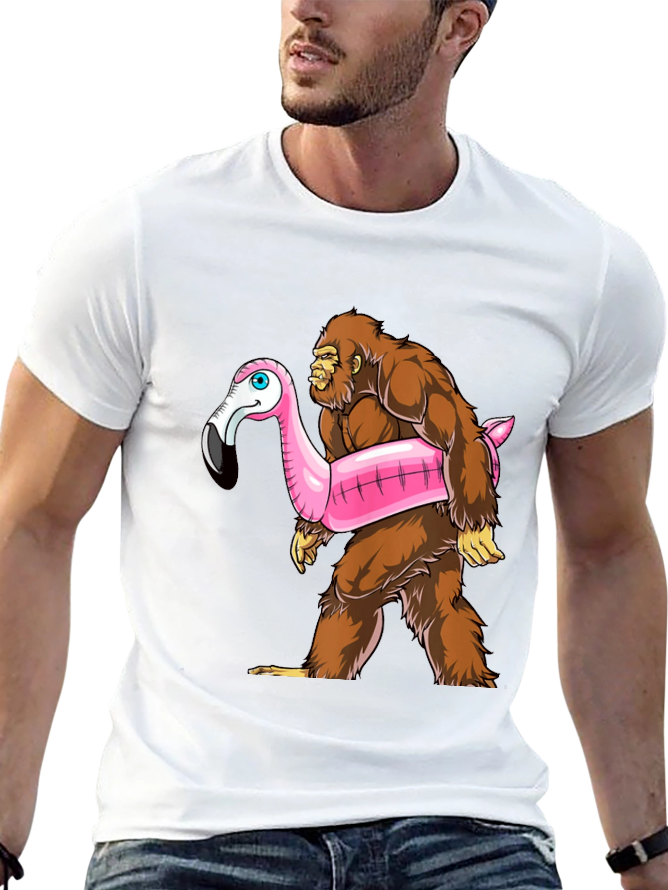 Bigfoot Flamingo Float T-Shirt