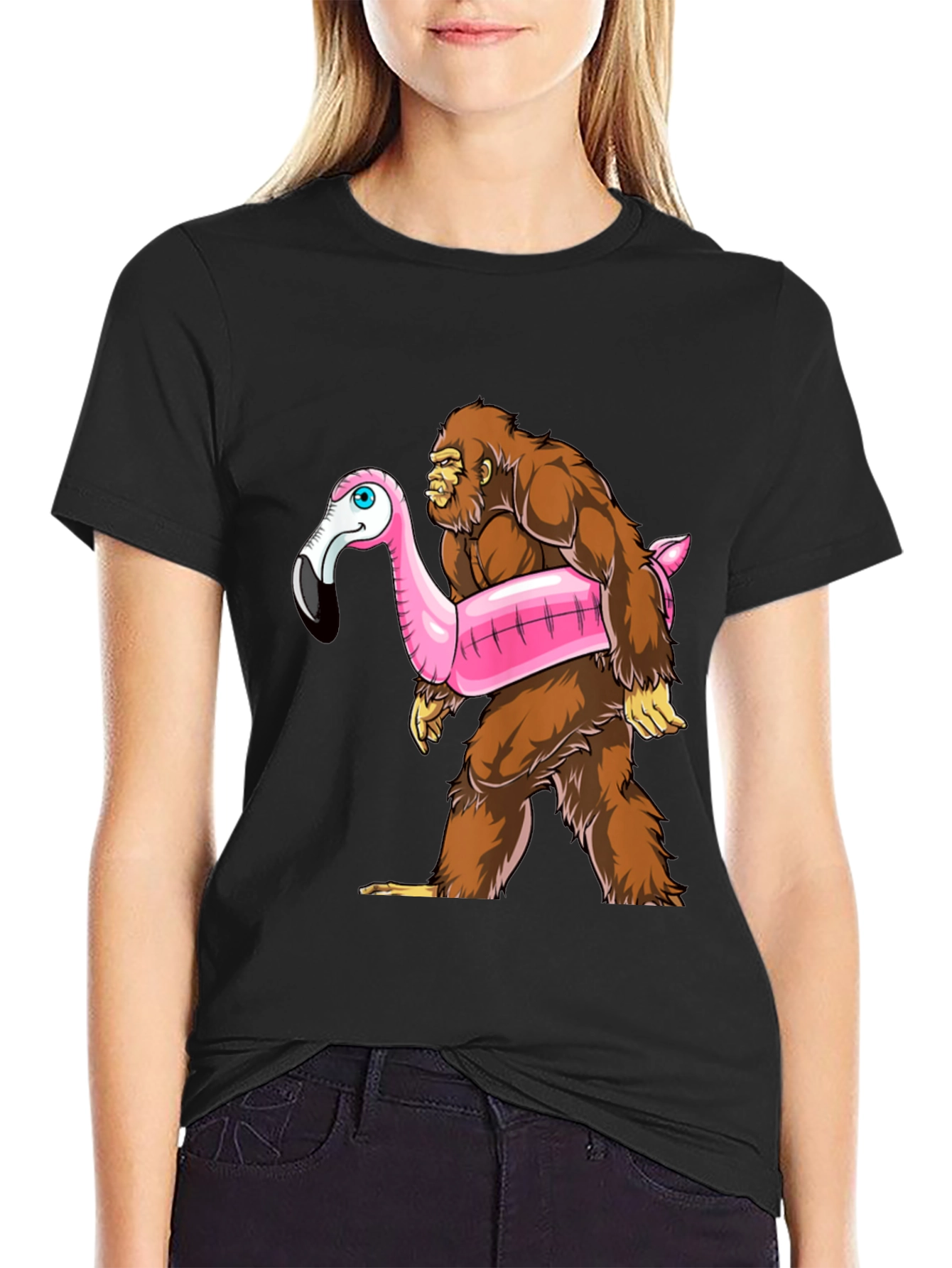 Bigfoot Flamingo Float T-Shirt