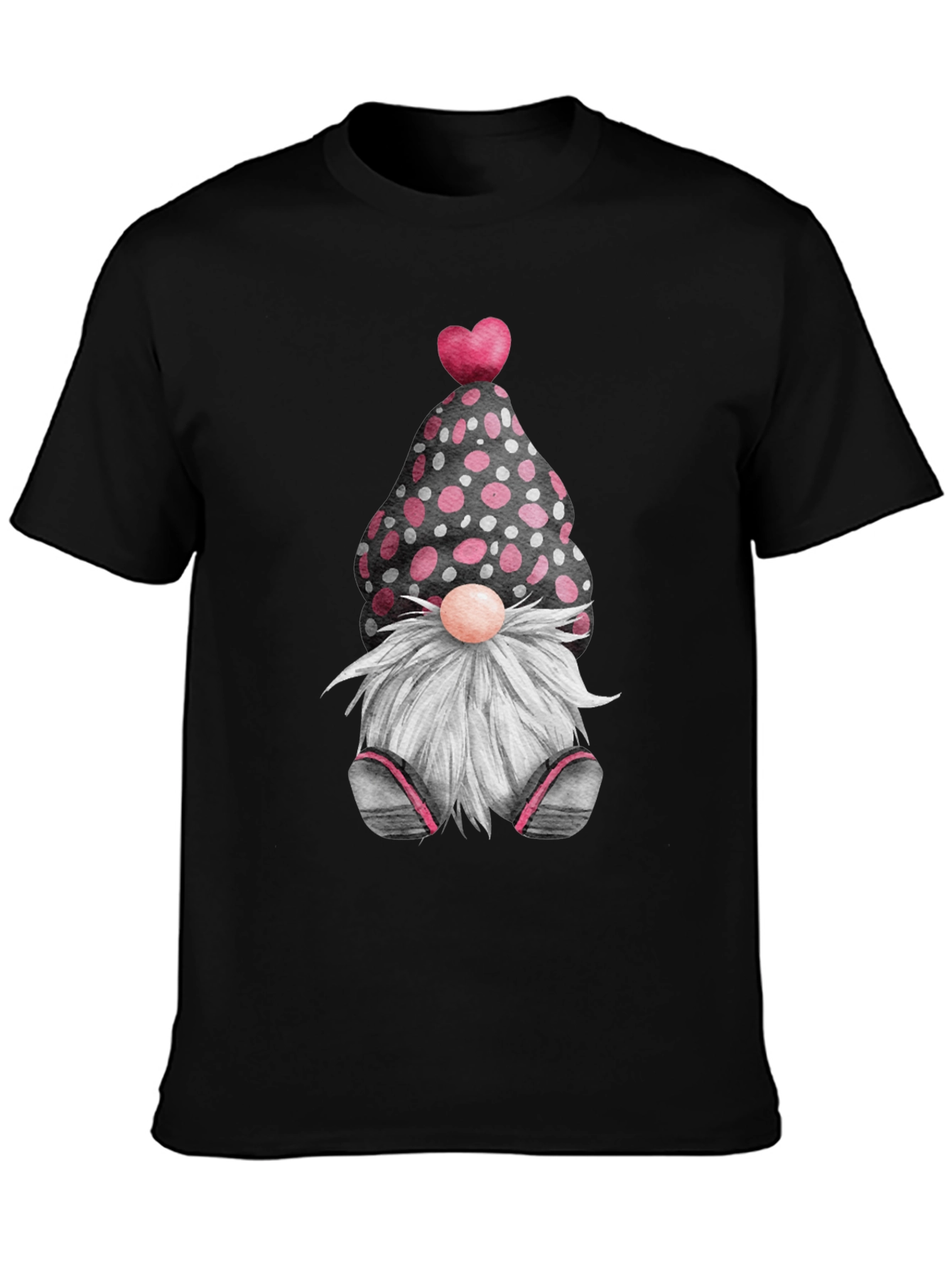 Cute Valentines Gnome T-Shirt - Black