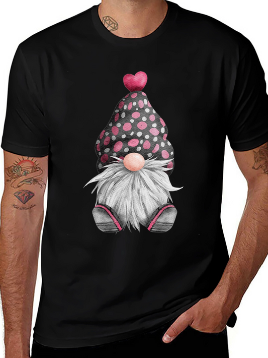 Cute Valentines Gnome T-Shirt - Black