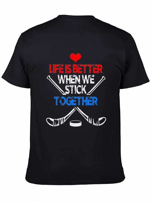 Hockey Lovers Graphic T-Shirt - Stick Together Tee