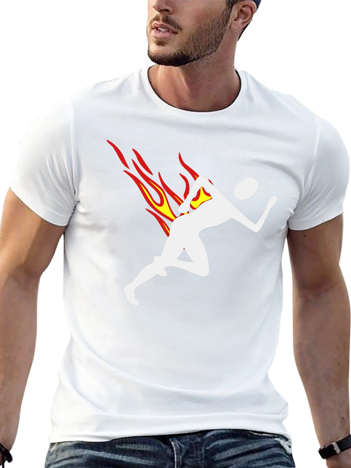 Flame Runner Graphic T-Shirt - Black