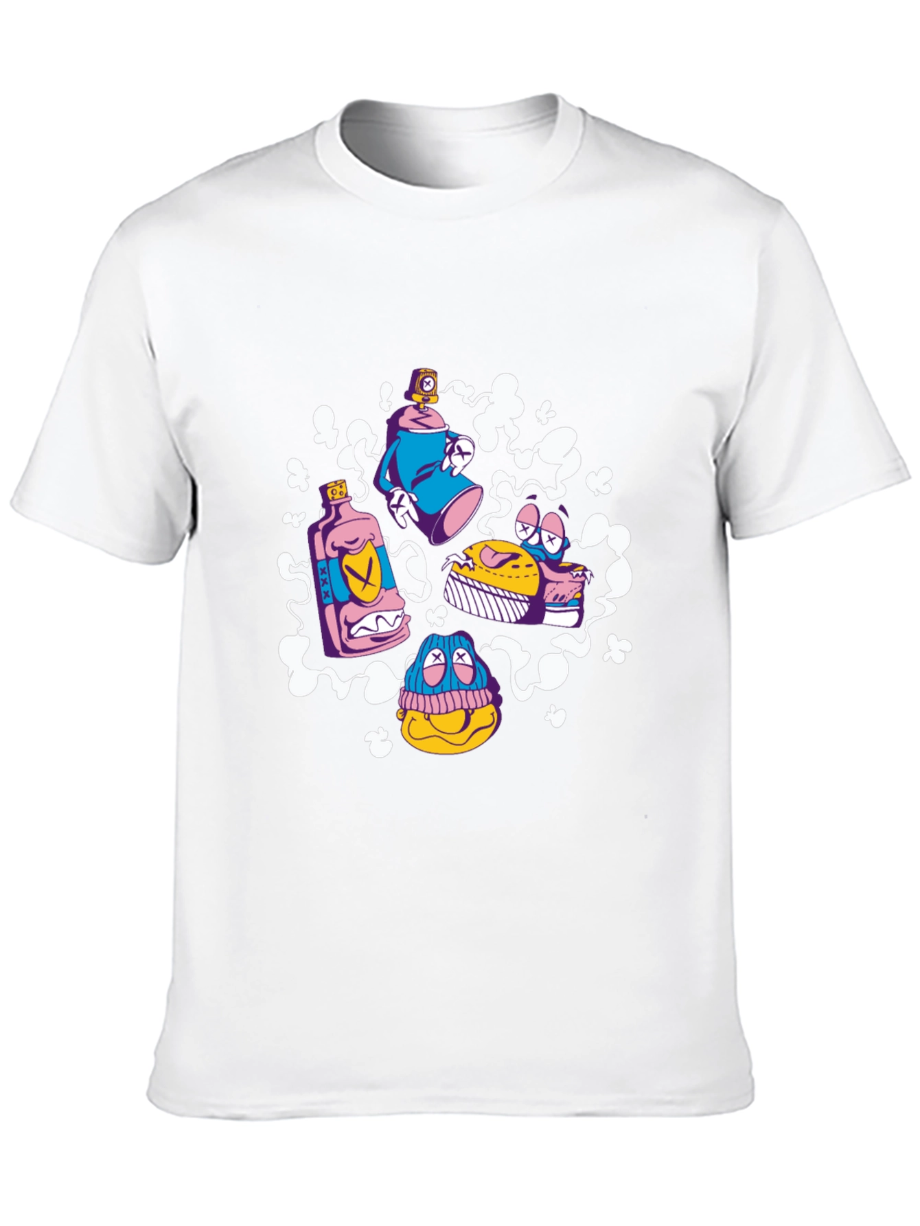 Cartoon Graffiti Black T-Shirt