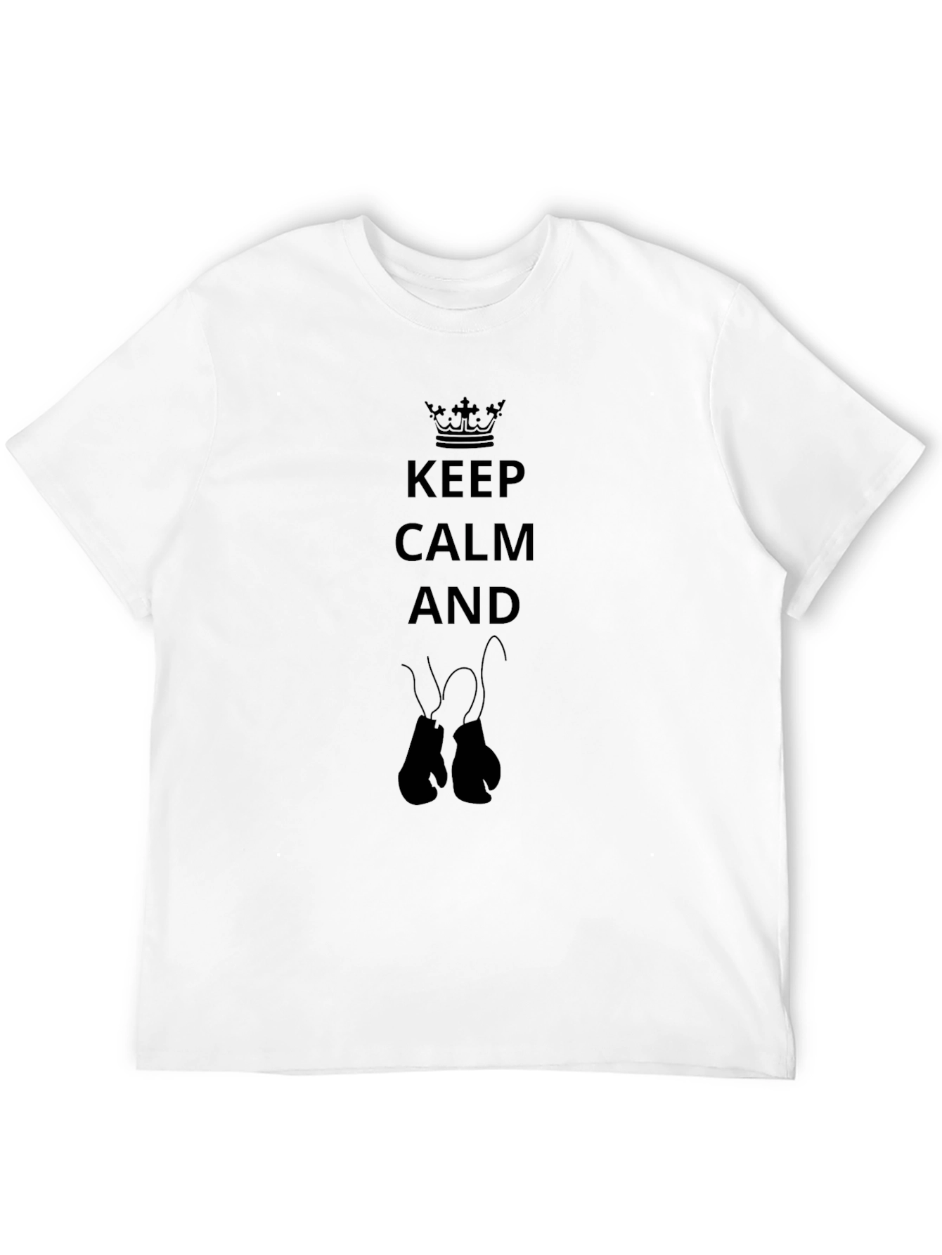 Keep Calm and Box On Black T-Shirt