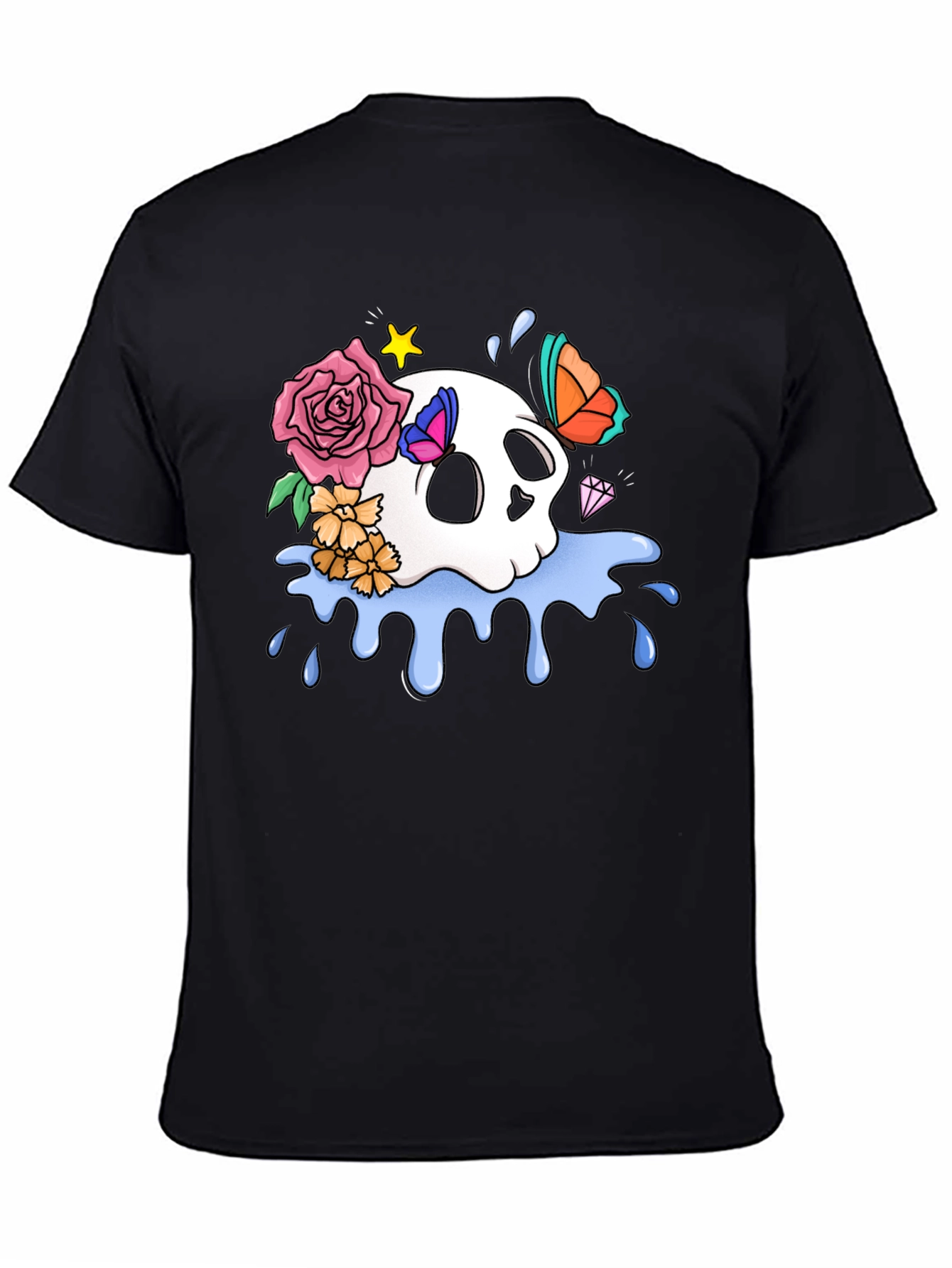 Skull & Floral Graphic T-Shirt