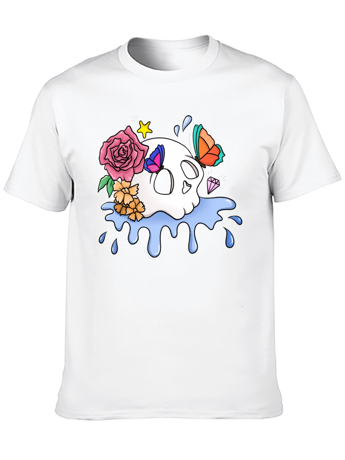 Skull & Floral Graphic T-Shirt