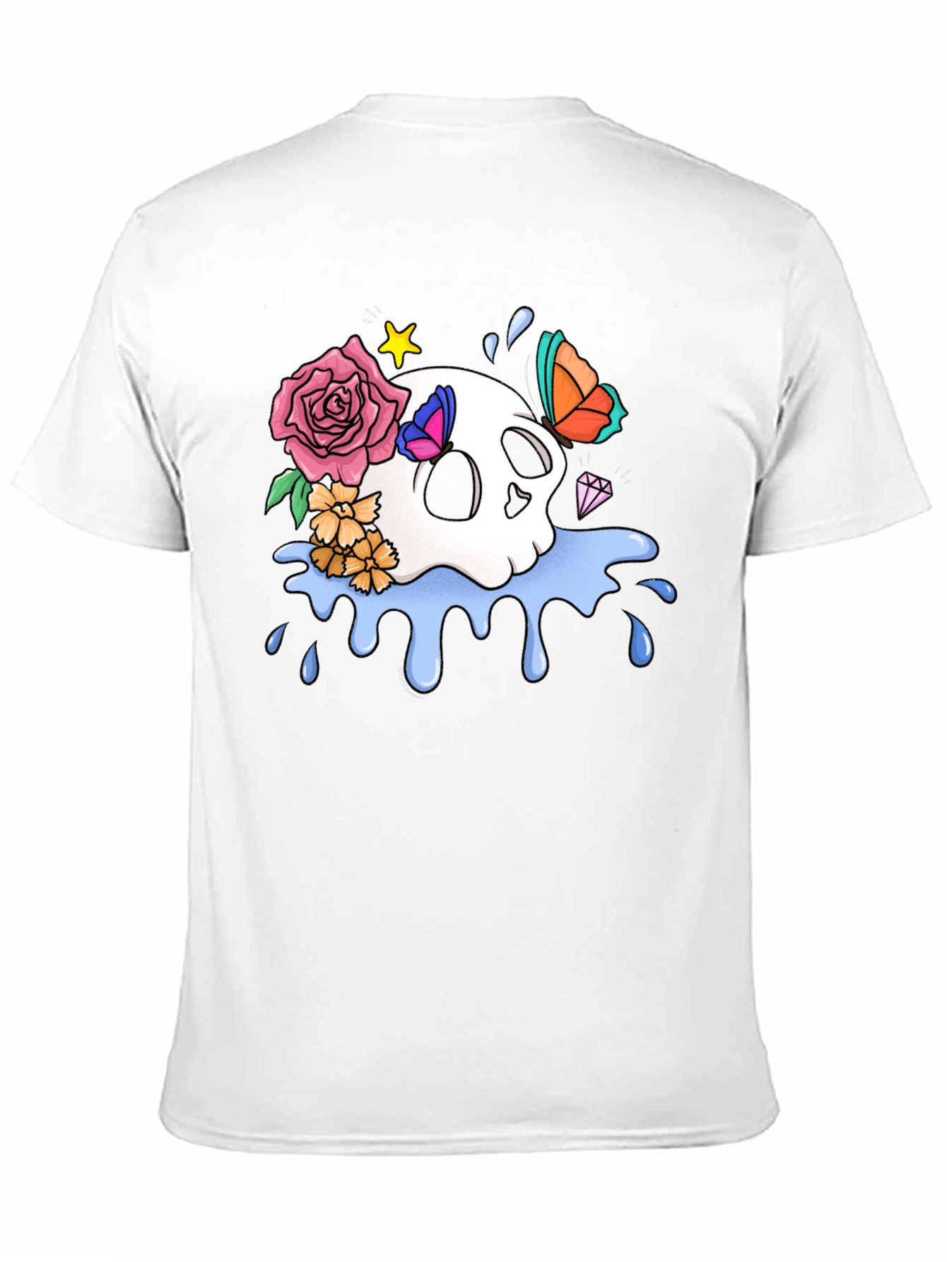 Skull & Floral Graphic T-Shirt