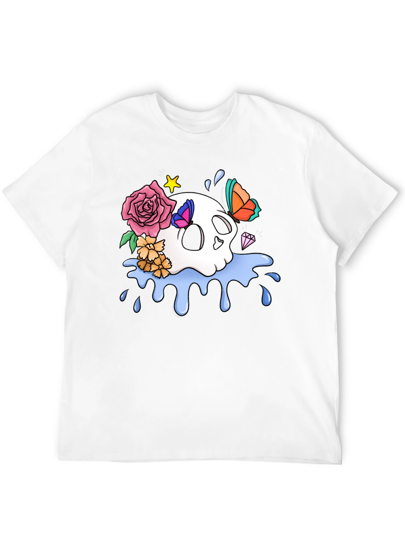 Skull & Floral Graphic T-Shirt