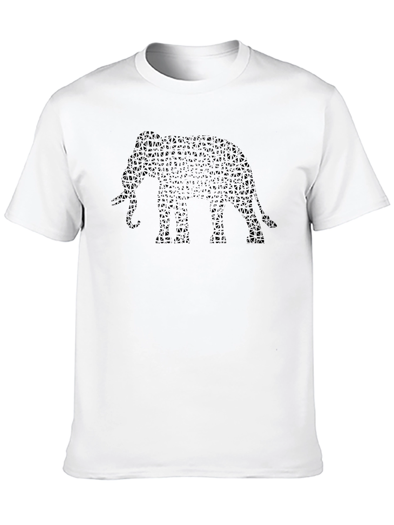 Geometric Elephant Graphic Tee - Black