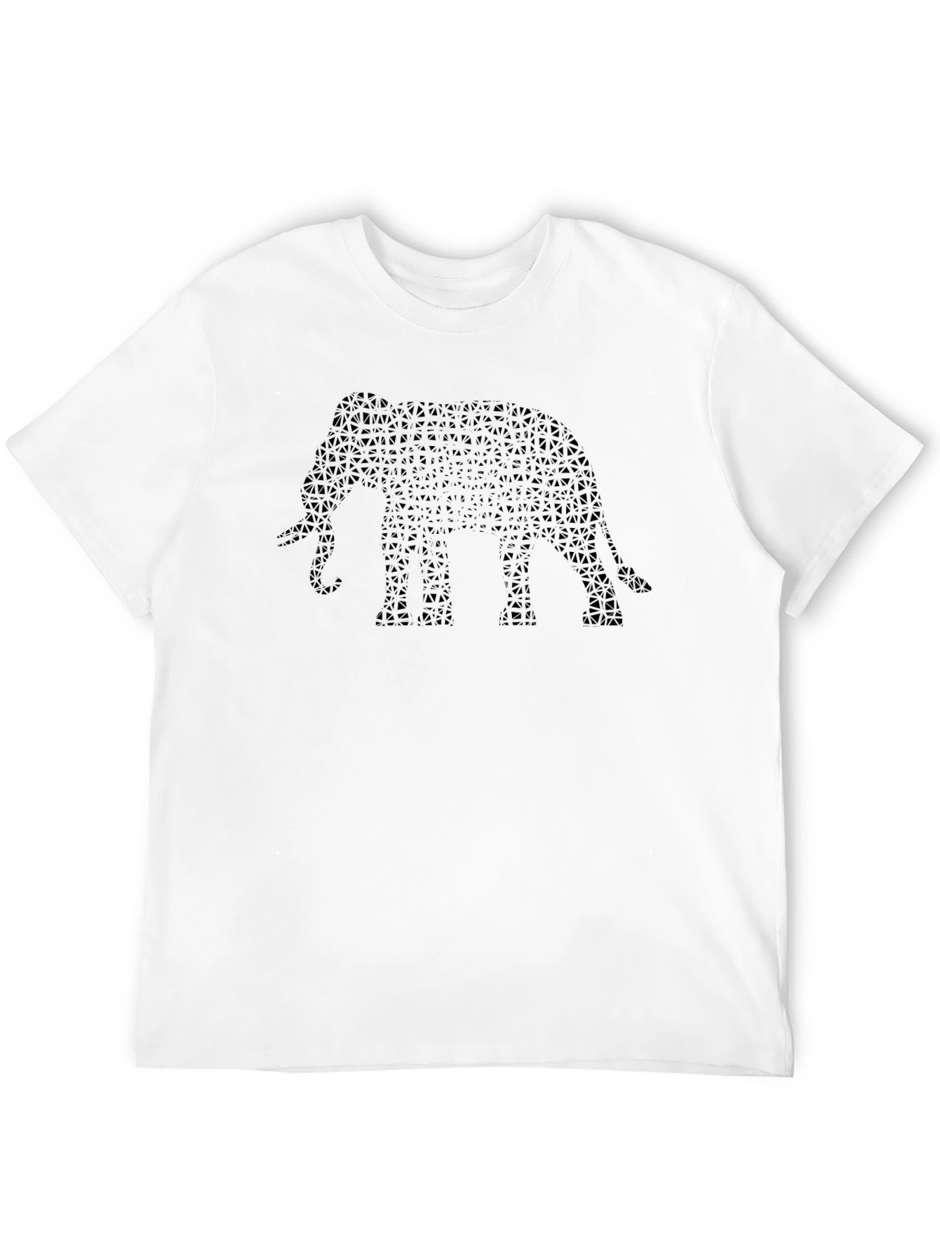 Geometric Elephant Graphic Tee - Black