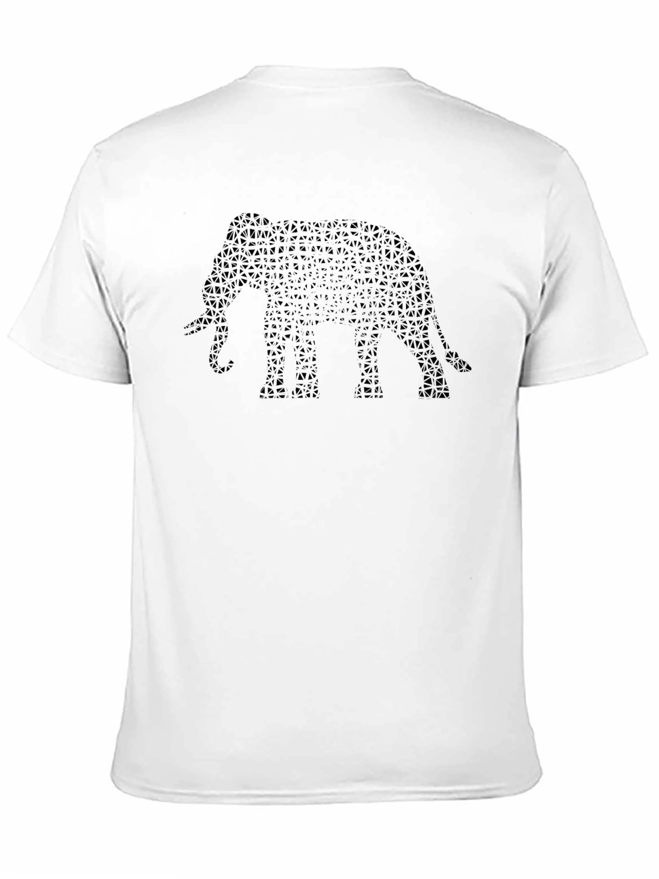 Geometric Elephant Graphic Tee - Black