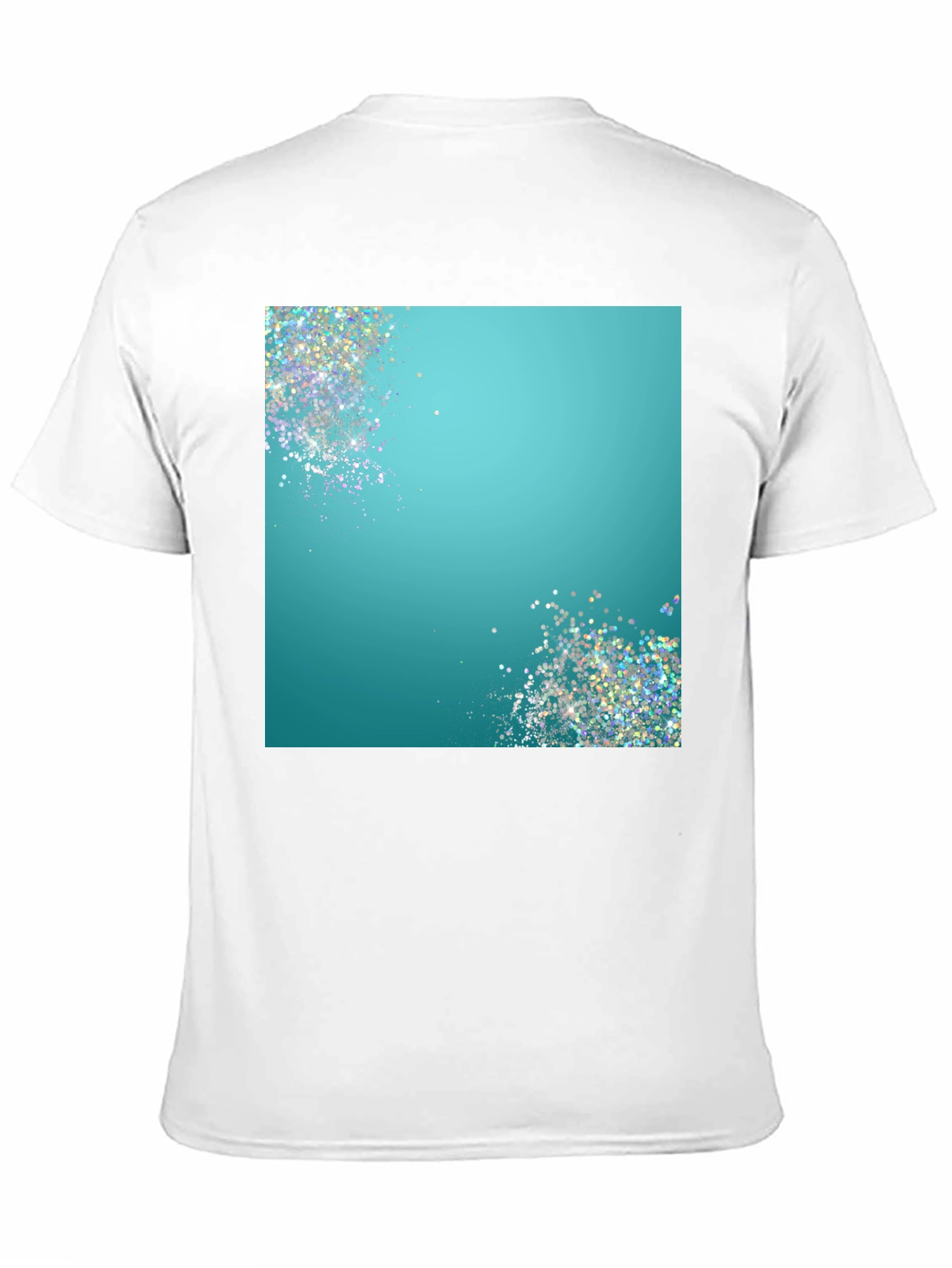 Teal Sparkle Graphic Black T-Shirt