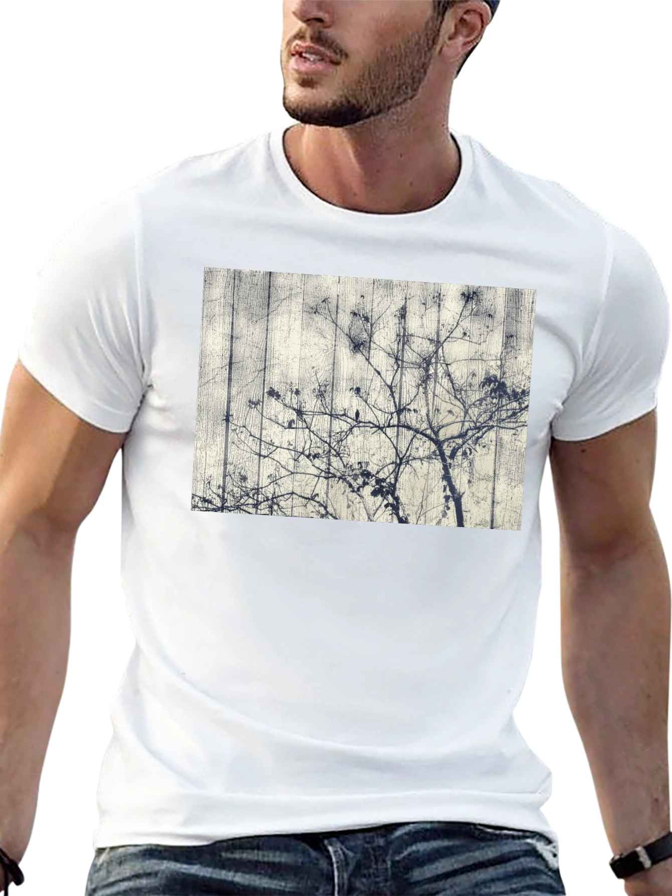 Unique Tree Graphic Black Tee