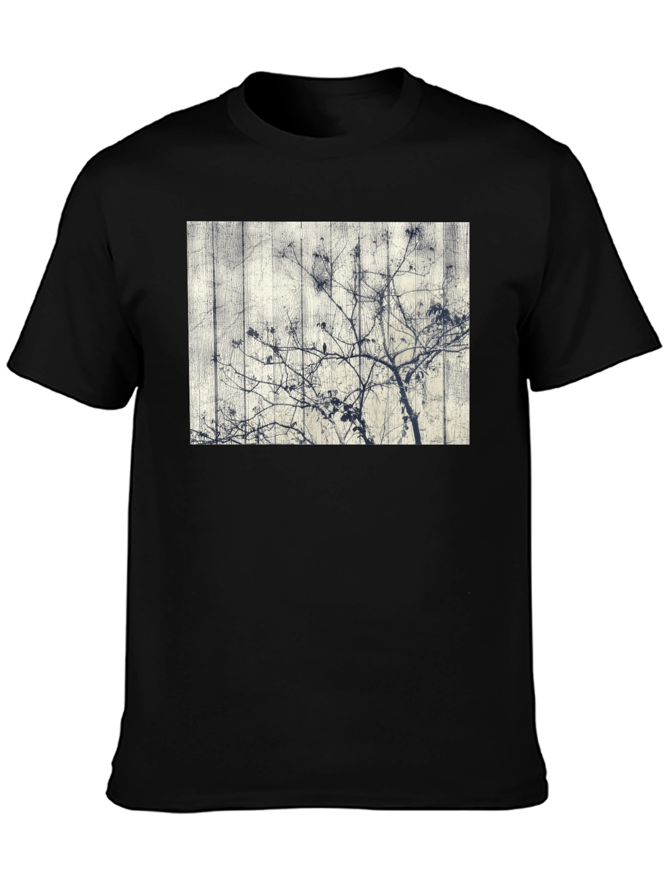Unique Tree Graphic Black Tee