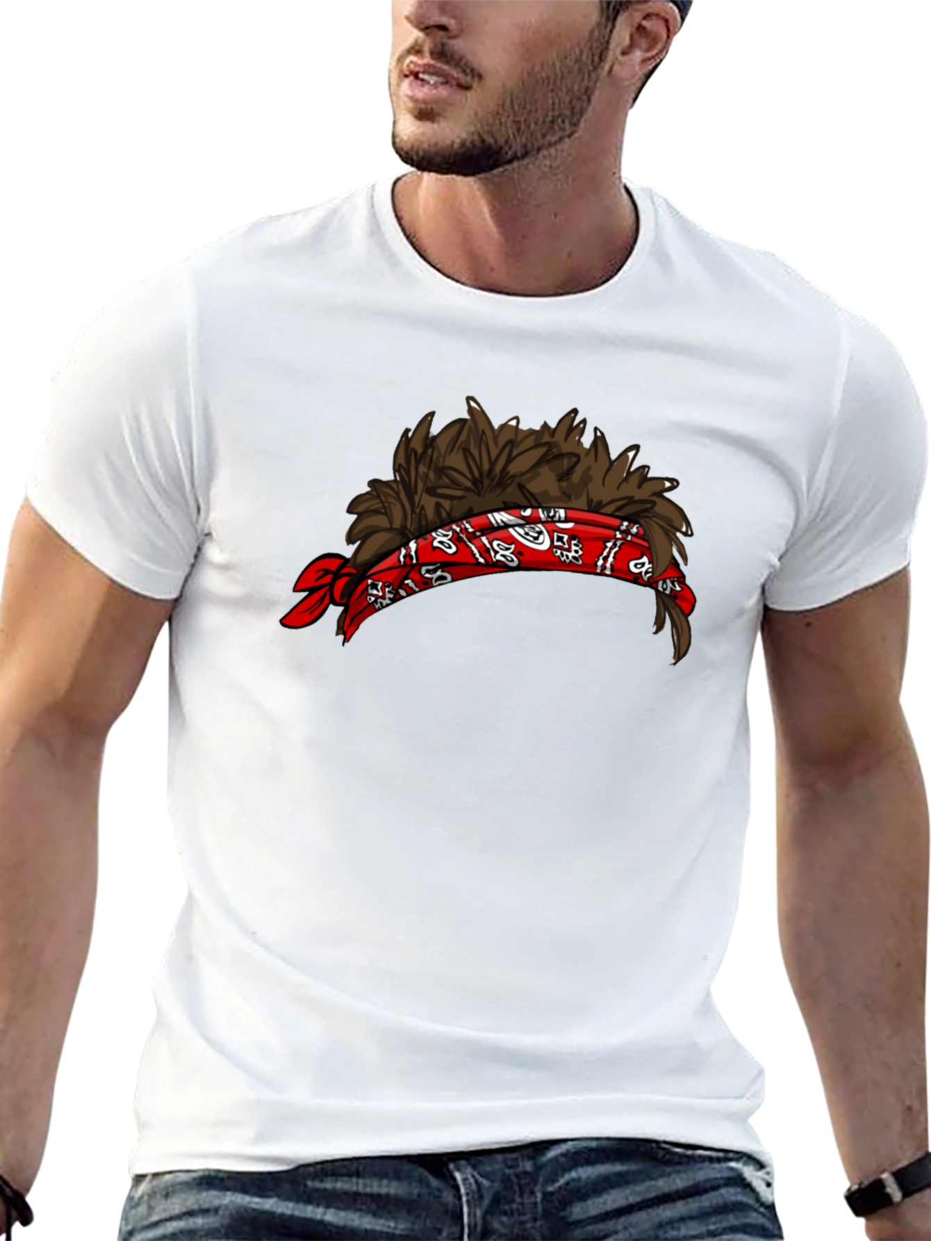 Mullet Headband Graphic Tee - Funny Novelty Shirt