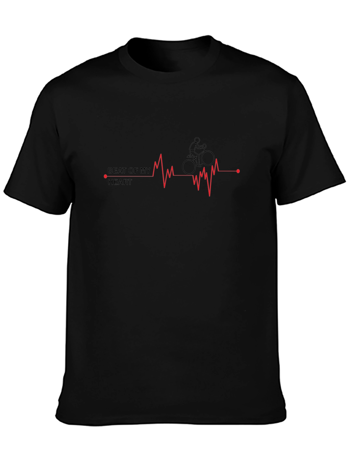 Beat of My Heart Cycling Graphic Tee - Black