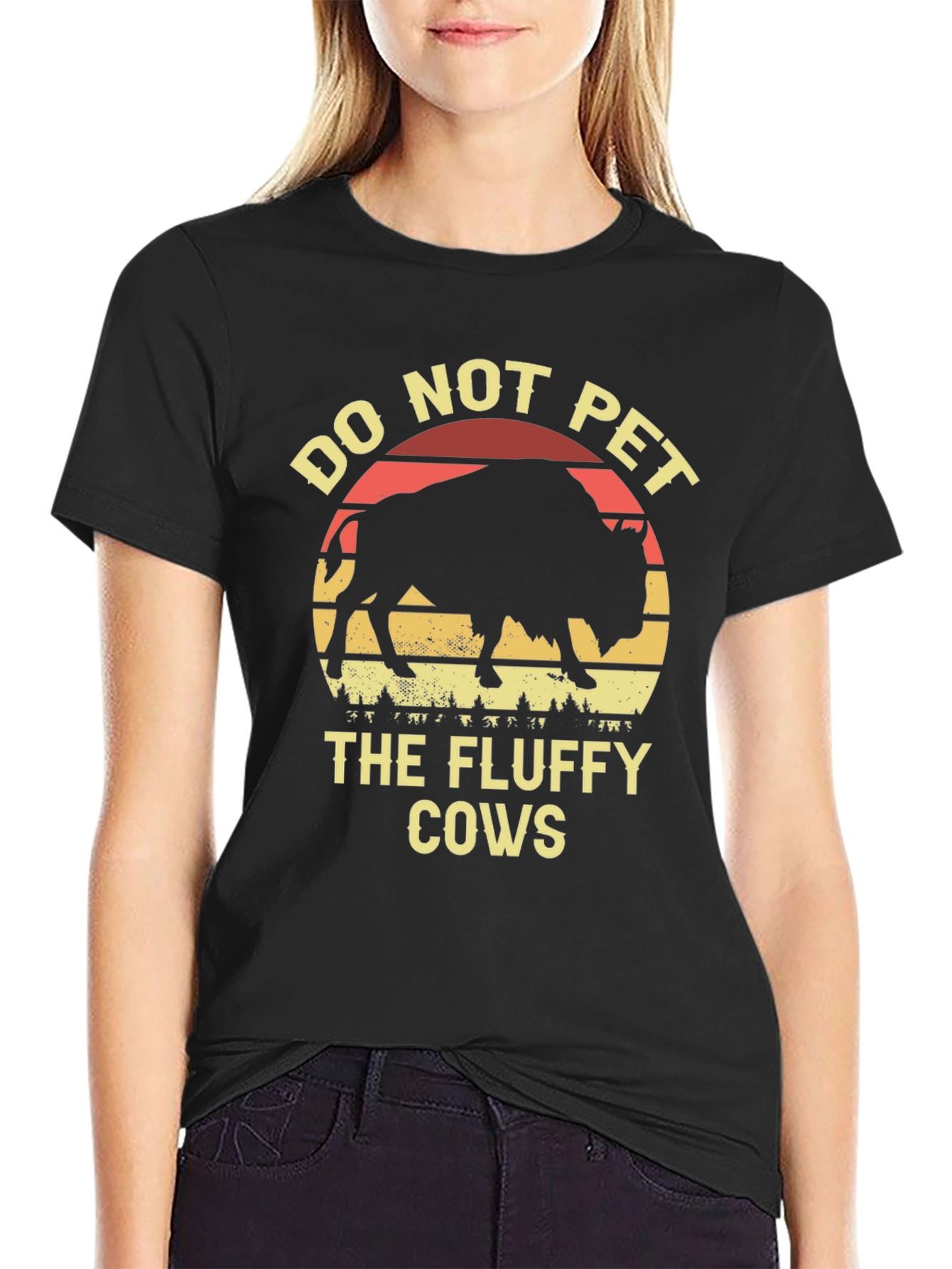 Do Not Pet The Fluffy Cows Bison T-Shirt